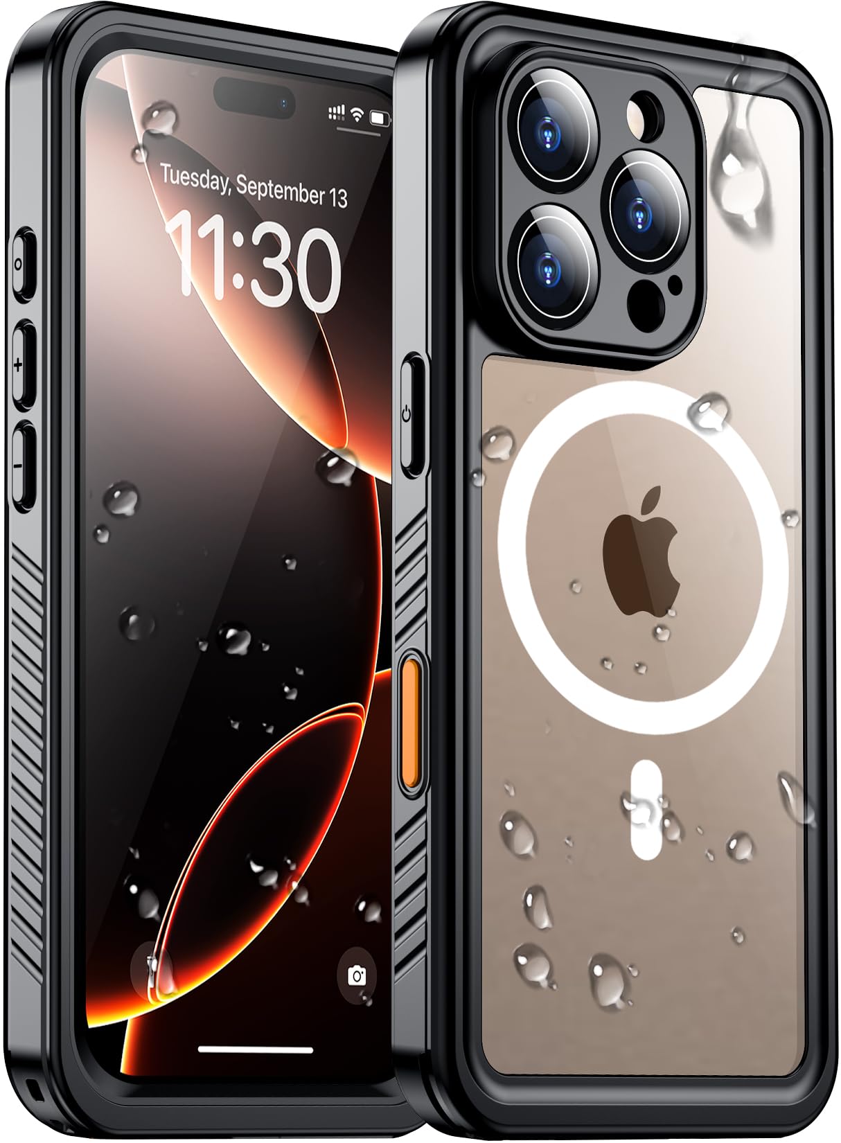 Temdan Compatible With Iphone 16 Pro Max Case Waterproof, Compatible With Magsafe Built In Screen & Camera Protector Ip68 Underw