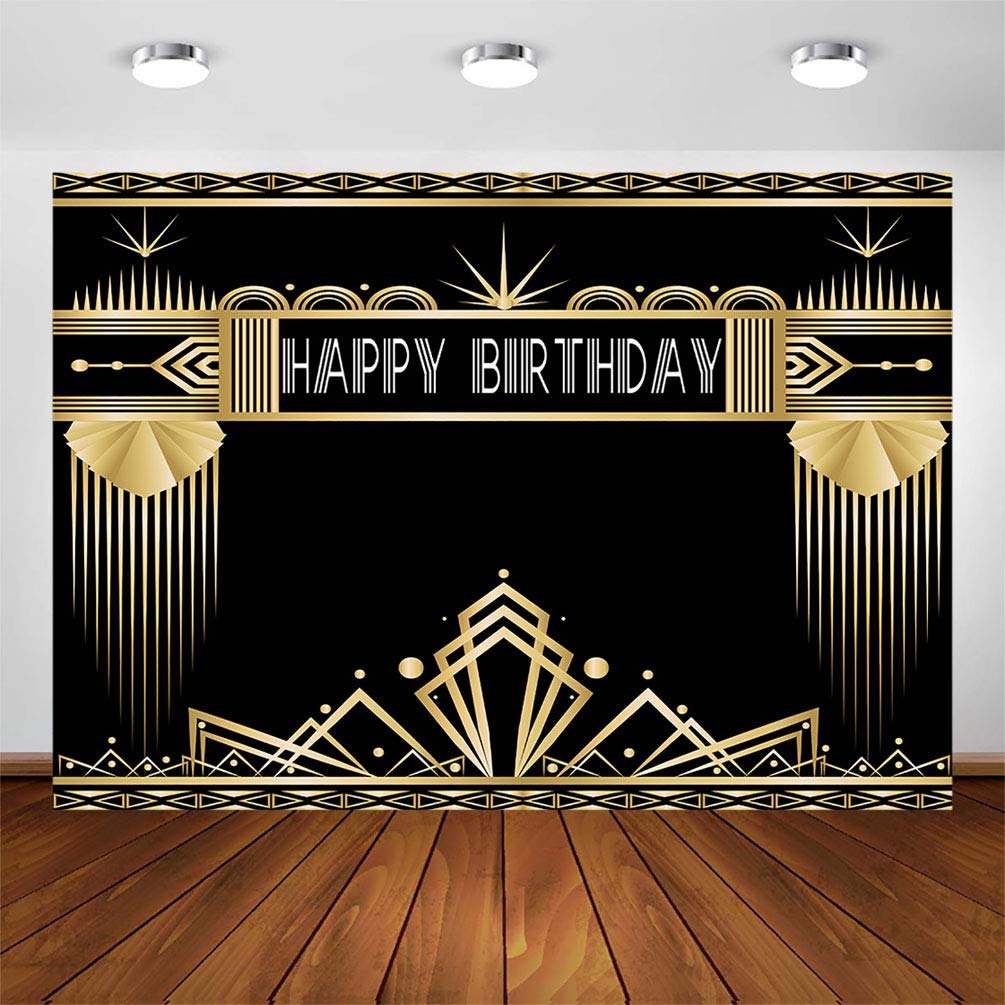 Avezano 7X5Ft Great Gatsby Theme Birthday Party Backdrop Roaring 20S Retro 1920S Photo Booth Backdrop For Adults Birthday Party