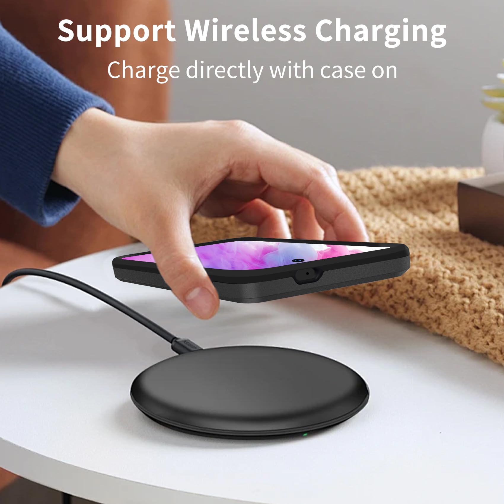 Hsefo Designed For Samsung Galaxy S24 Case, Black Dual Layer, Heavy Duty Shockproof Tough Rugged Protective Cover For Galaxy S24