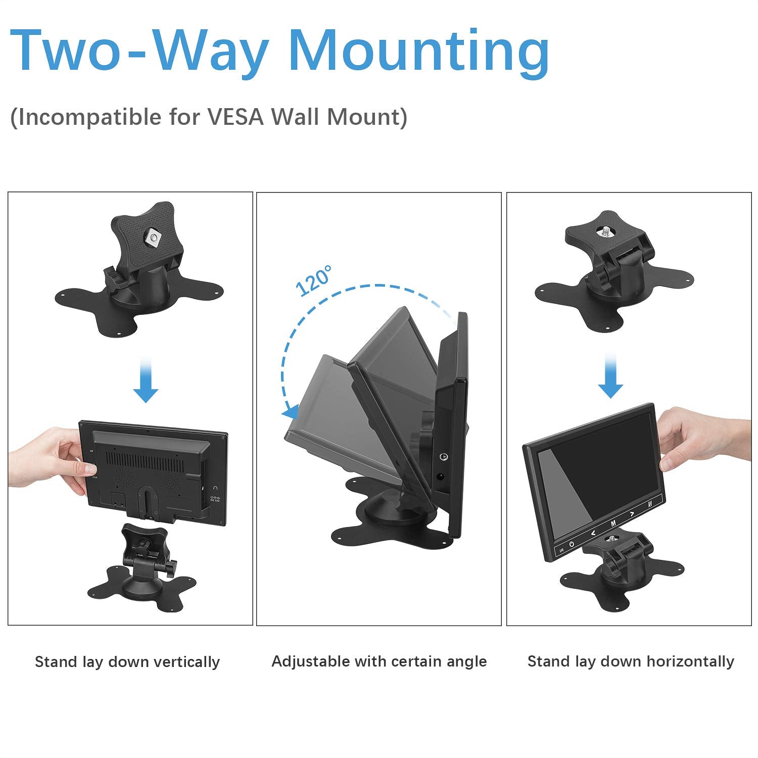 Haiway 7 Inch Mini Monitor, 1024X600 Ips Display Screen Small Hdmi Monitor Vga Monitor For Pc/Cctv/Raspberry Pi/Security Camera/