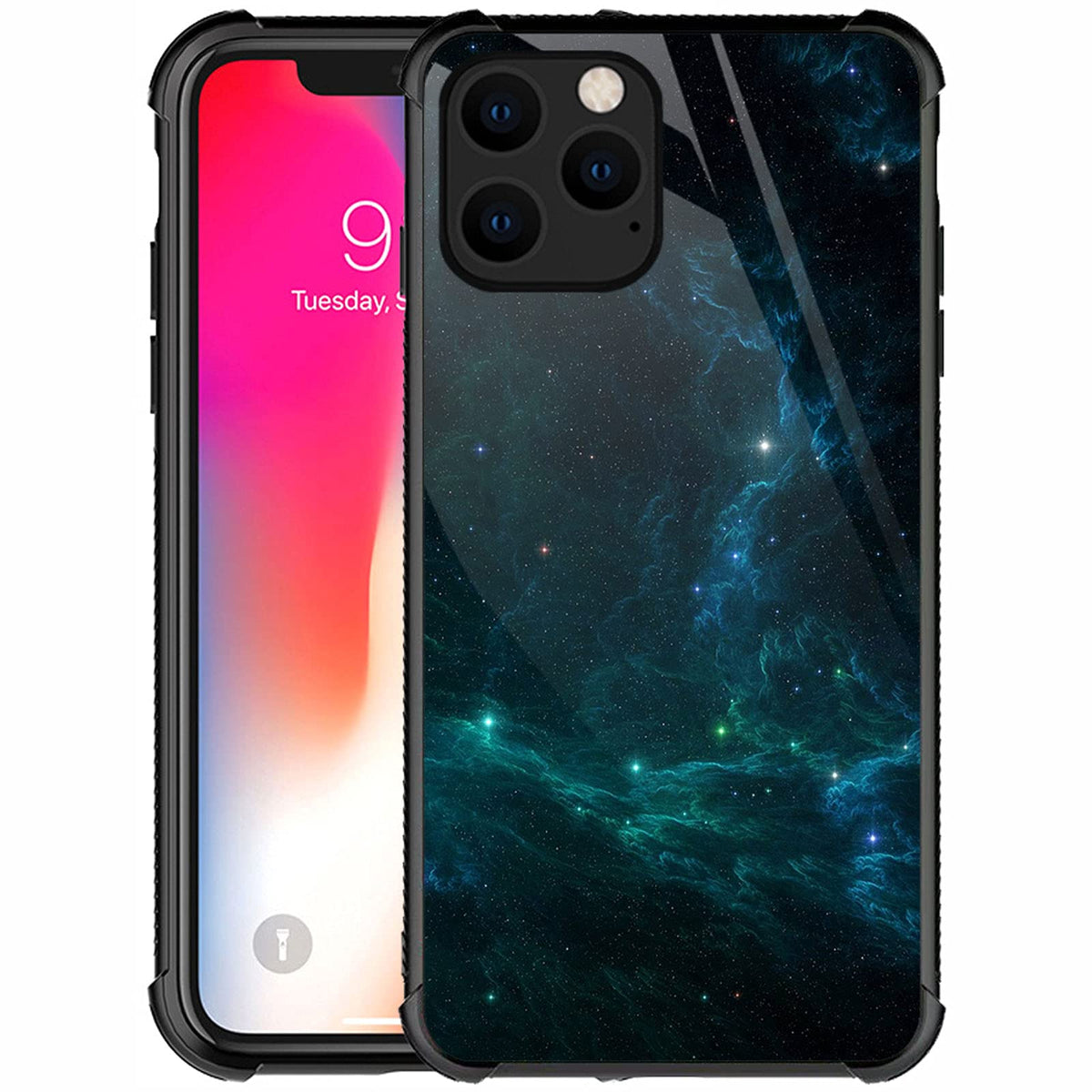 Carloca Compatible With Iphone 13 Case,Amazing Nebula Space Light Pattern Design For Girl Boy Shockproof Anti Scratch Case For A