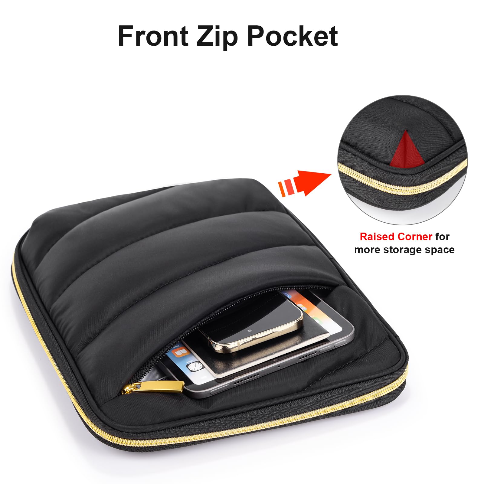 9 11 Inch Ipad Sleeve Case, Puffy Padded Pouch Bag For Ipad Pro 11 In (M4), Ipad 10.9 (10Th Gen), Ipad Air 11 In (M2), Galaxy Ta