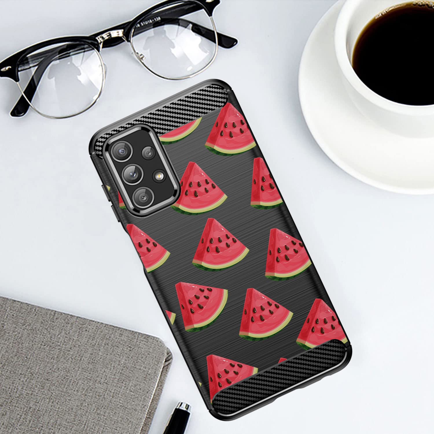 Casesondeck Case Compatible With [Samsung Galaxy A23 5G / A23 Case] Tribal Floral Matte Tpu Flexible Carbon Fiber Textured (Wate