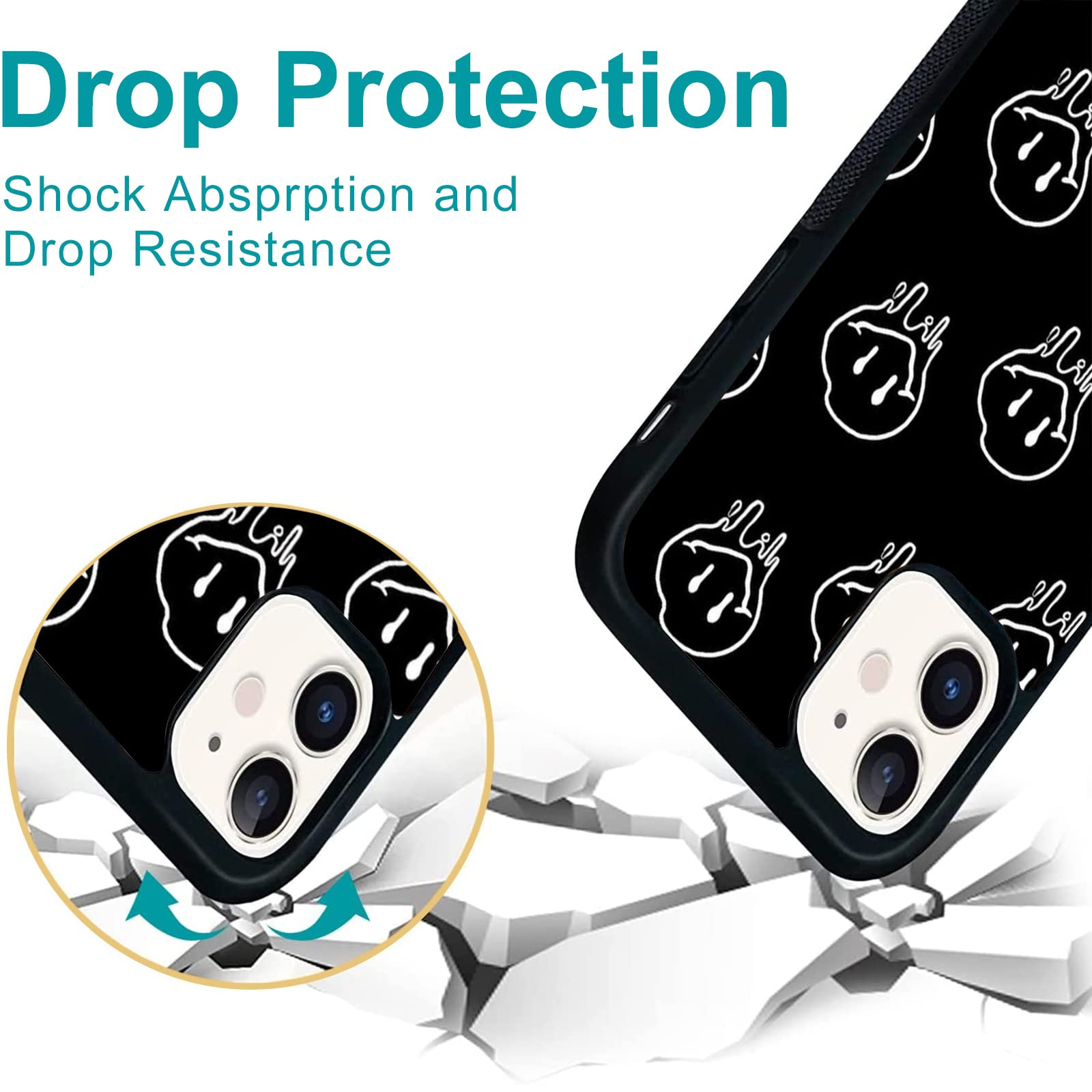 Unnkine Cute Face Case For Iphone 14 Pro Max Girls Women Lovely Face Pattern Design Soft Tpu Hard Back Shockproof Anti Scratch P