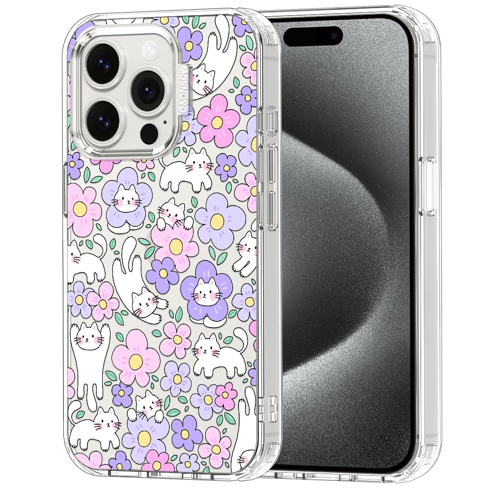 MOSNOVO for iPhone 15 Pro Case, Shockproof Military-Grade Protection 6.6ft Drop Tested, Clear Phone Case for iPhone 15 Pro, Cat 