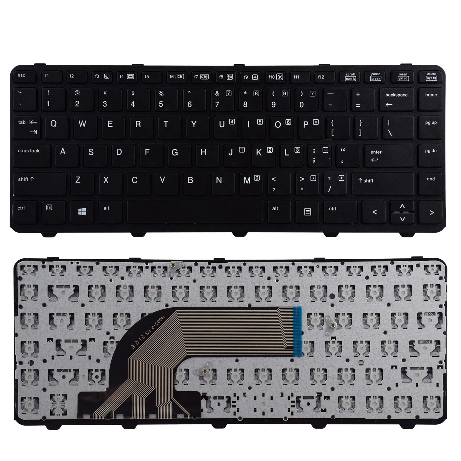 Sunmall Replacement Keyboard Compatible With Hp Probook 430 G2 445 G2 440 G0 440 G1 440 G2 445 G1 With Frame (Notes: No Fit 430