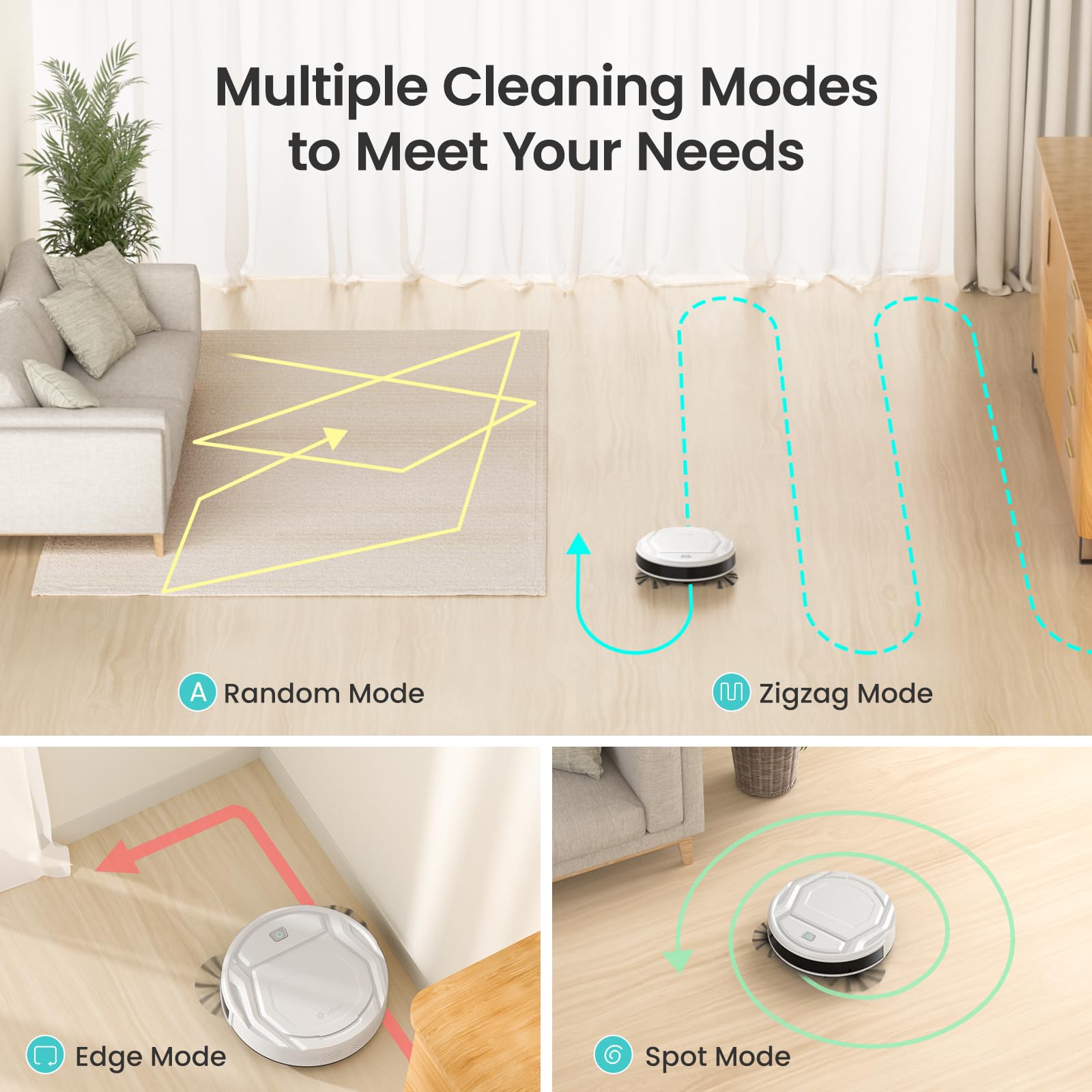 Lefant Robot Vacuum Cleaner, Strong Suction, 120 Mins Runtime, Slim, Low Noise, Automatic Self Charging, Wi Fi/App/Alexa Control