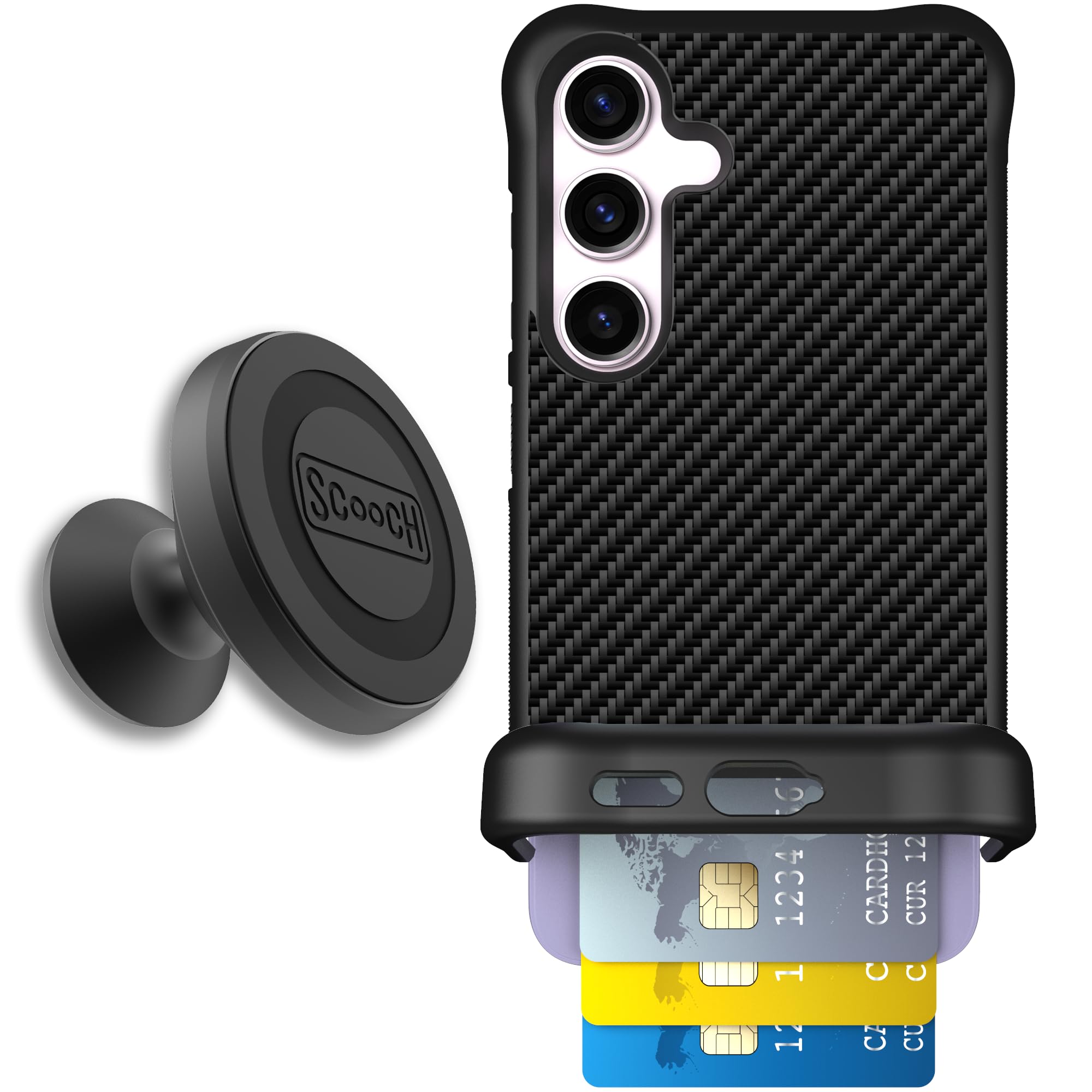 Scooch for Samsung Galaxy S25 Case with Card Holder, Wingmate Wallet Case with Hidden Card Slot and RFID Protection for 4 Cards,
