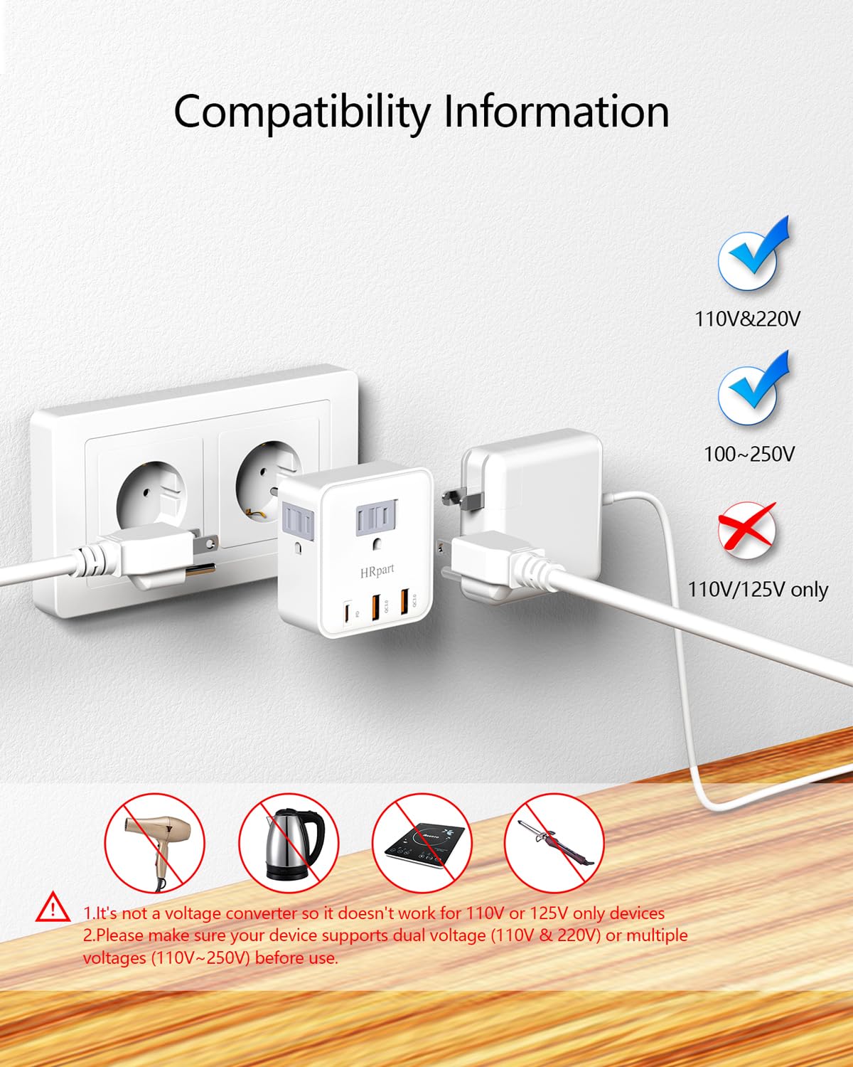 European Travel Plug Adapter, International Plug Adapter,With 20W Pd&Qc 3.0 Usb C And Usb A Ports Charging Faster,Travel Essenti
