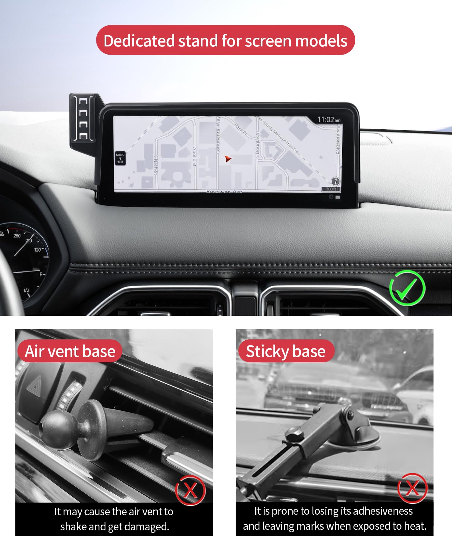 Masergogo Car Phone Holder For 2021-2025 Mazda Cx-5, 360 Rotation, 10.25 Inch Screen Fixed Clip, Auto Accessories Navigation Bra