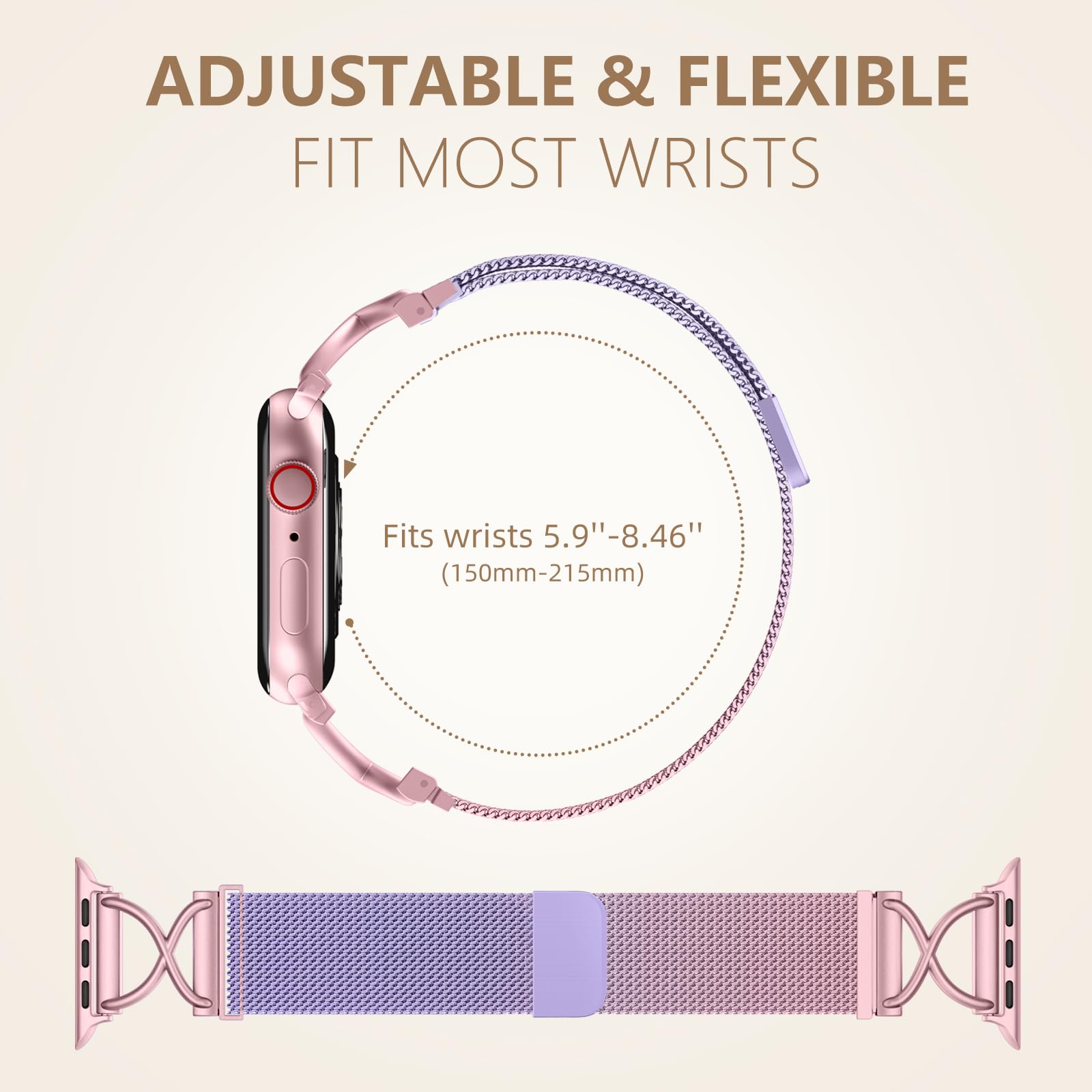 Dirrelo Metal Band Compatible For Apple Watch Bands For Women 40Mm 41Mm 38Mm 44Mm 45Mm 42Mm 49Mm, Magnetic Clasp Strap For Iwatc