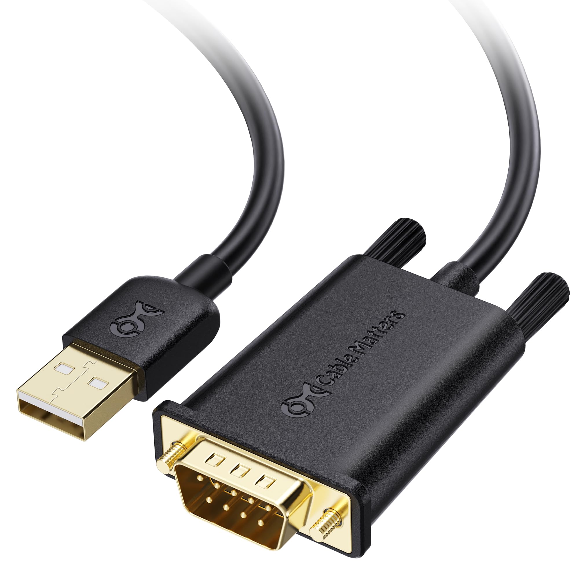 Cable Matters USB to Serial Adapter Male to Male Cable   3ft, RS232 to USB2.0, USB to DB9 Cable, Supports Windows 11/10/8/7/Vista/XP, macOS 11.0 or Later, Black