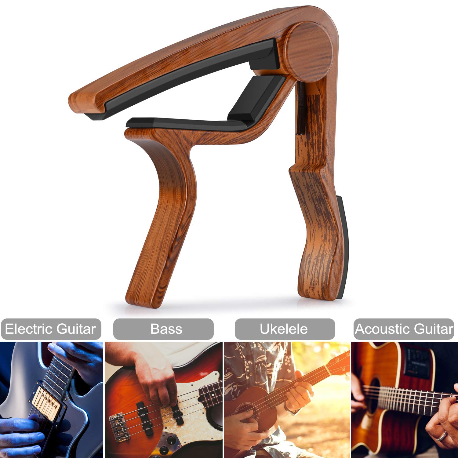 Moreyes Guitar Picks Guitar Capo Acoustic Guitar Accessories Trigger Capo With Free Guitar Picks (Gc 9 Rosewood)