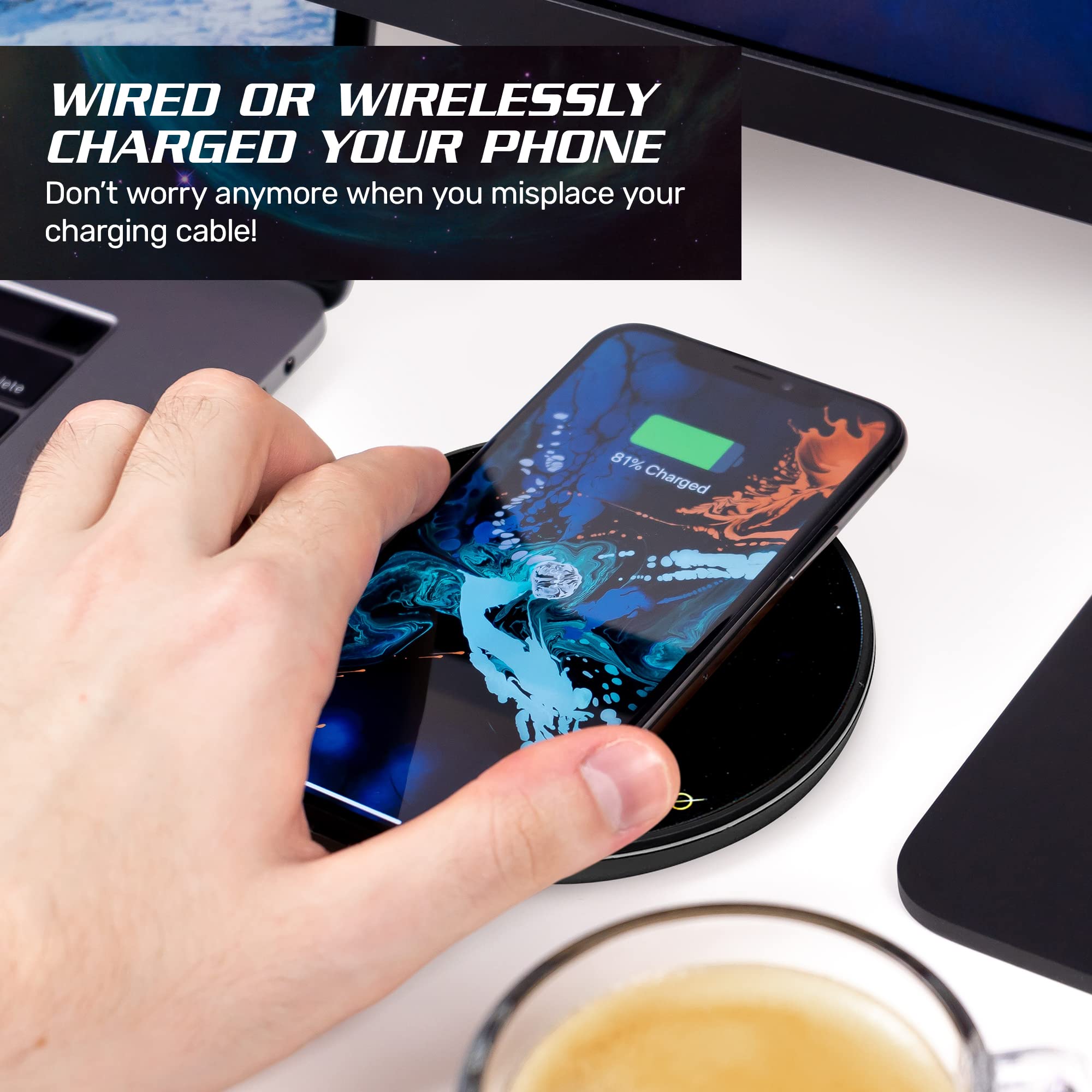 Doctor Who Tardis Illuminating Wireless Charger With Built-In Backup Battery Pack For Wired Usb And Wireless Charging. Portable