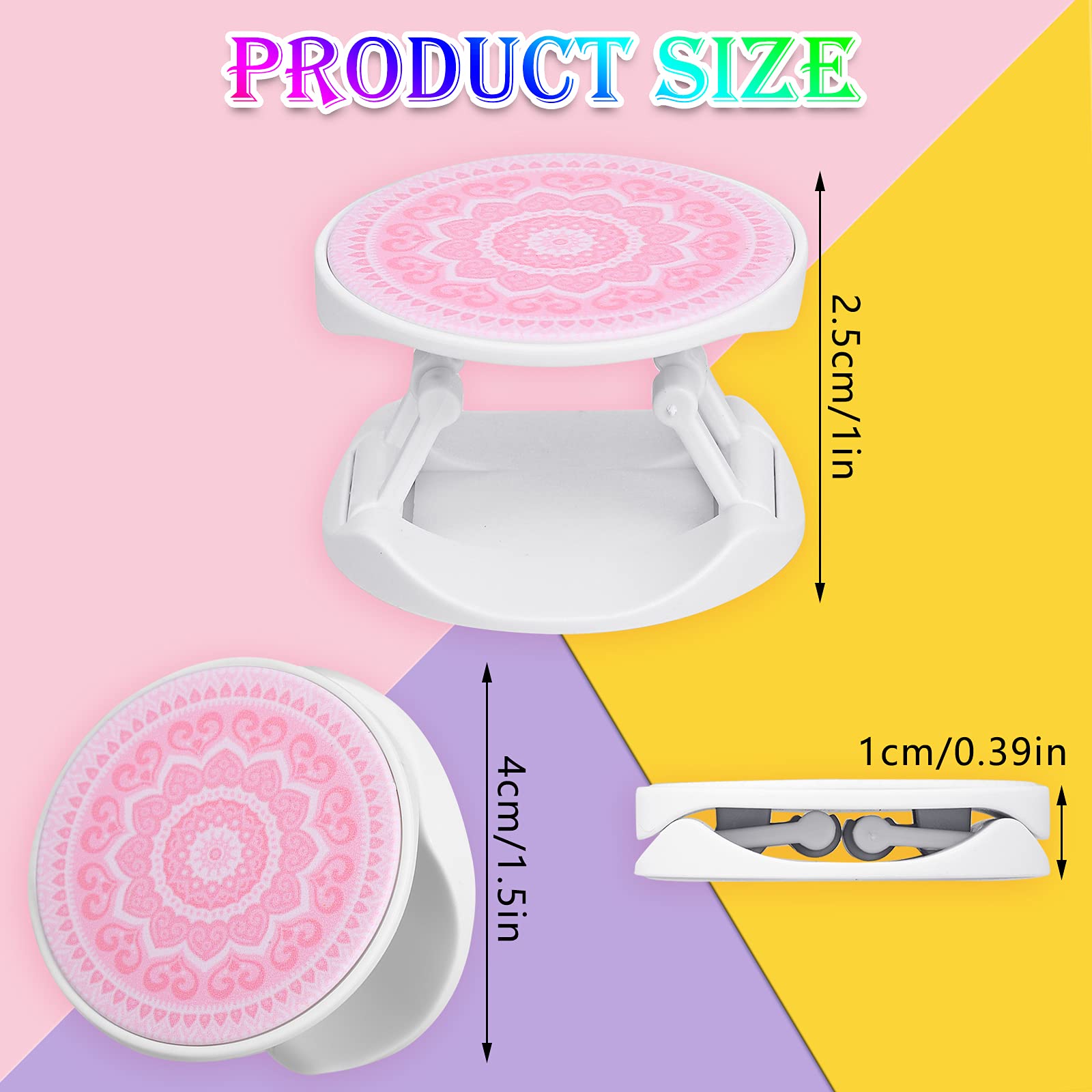 9 Pieces Cell Phone Grip Holder Colorful Collapsible Phone Holder Self Adhesive Sublimation Phone Holders For Smartphone And Tab