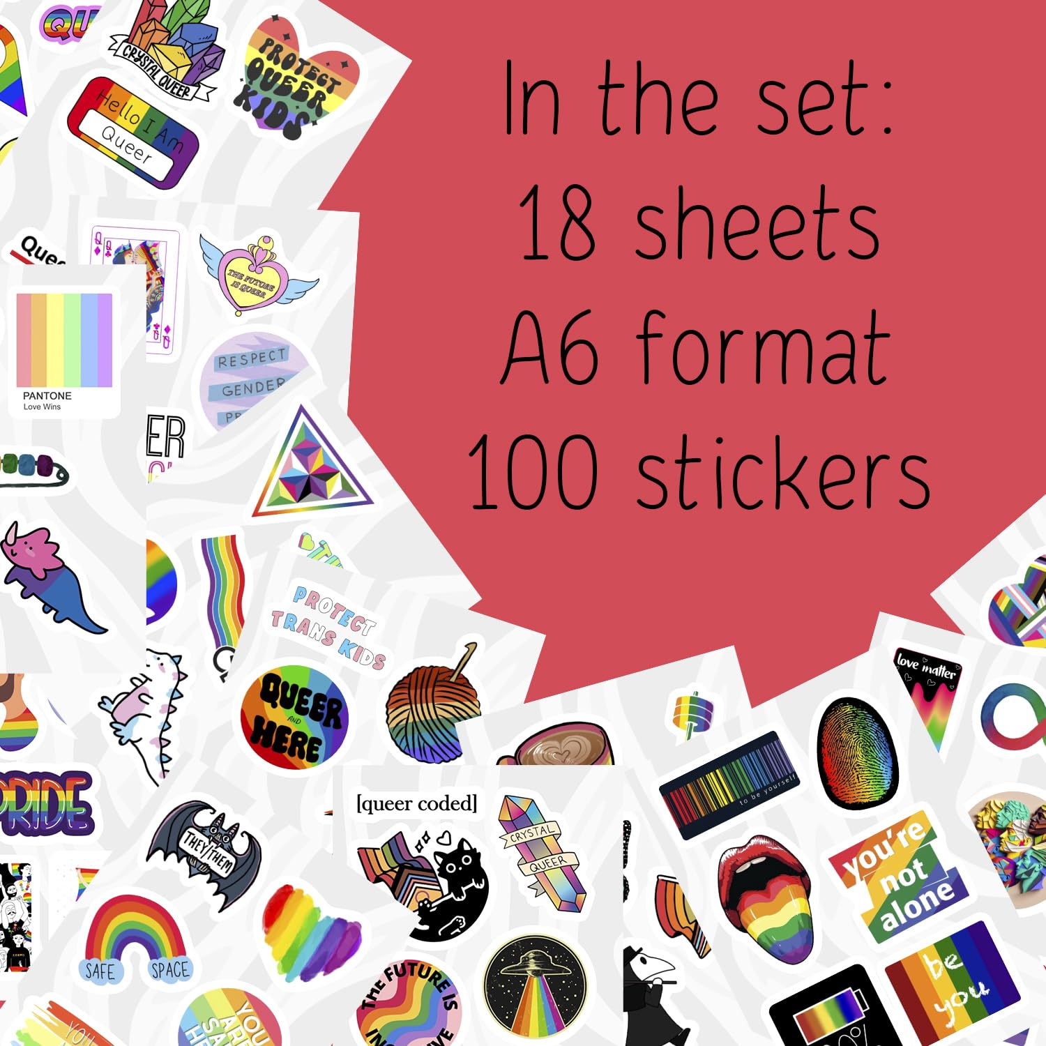 100Pcs Queer Stickers For Water Bottle And Laptop   Queer Party Favors & Decorations, Waterproof Vinyl Decals, Lgbtq+ And Pride
