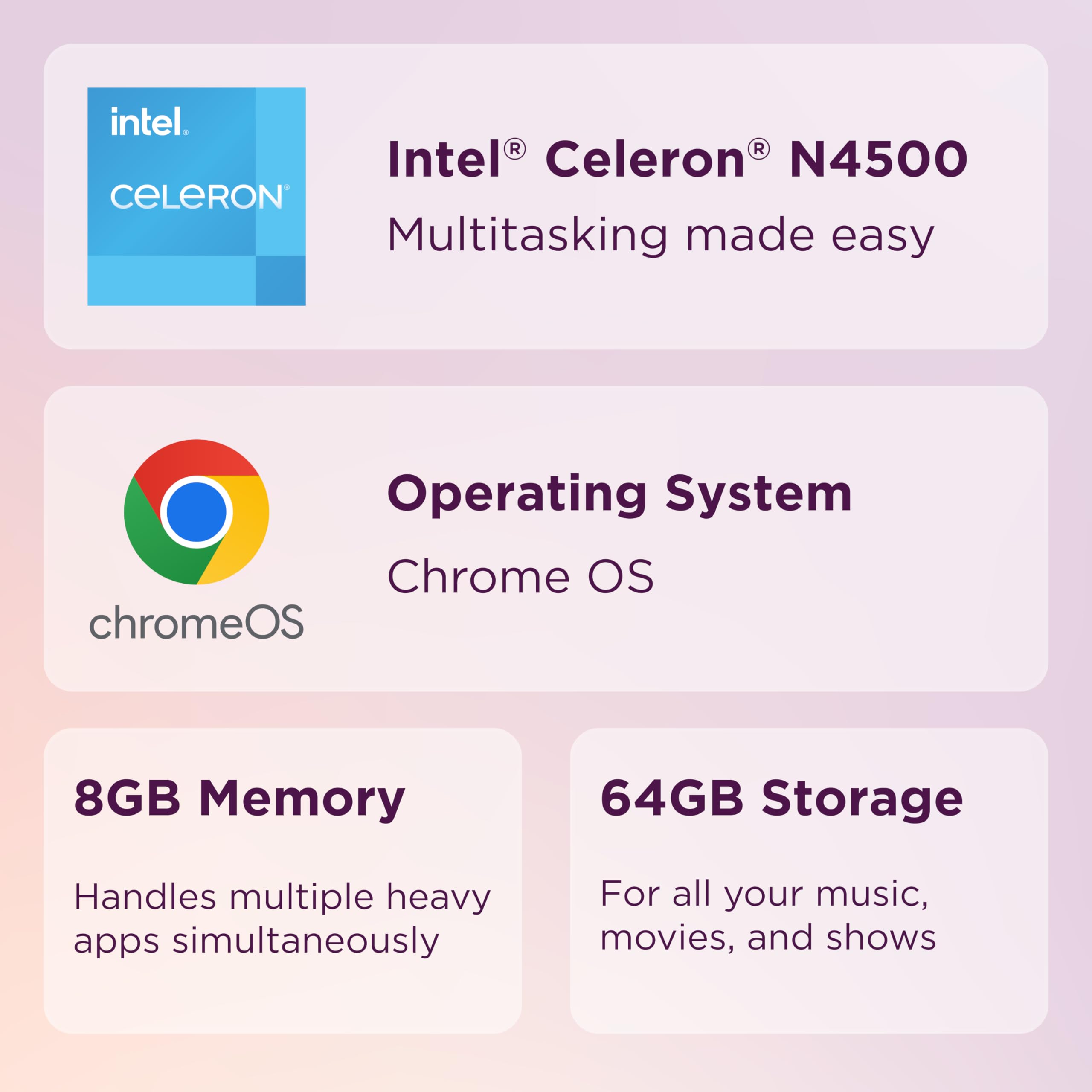 Lenovo Ideapad 3I Chromebook, 15.6    Fhd Display, Intel Celeron N4500, 8Gb Ram, 64Gb Emmc, 1920X1080 Px, 720P Camera, Chrome Os