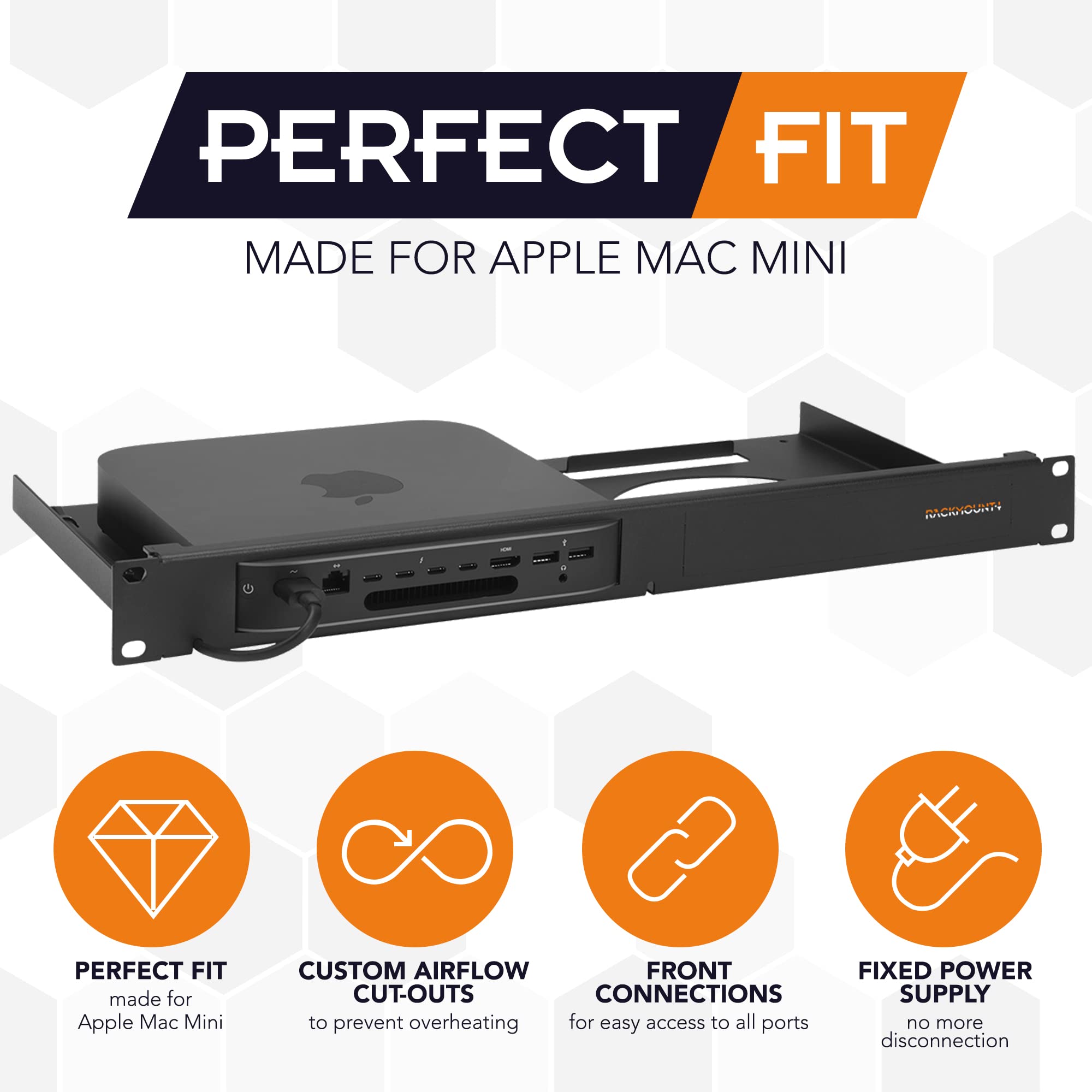 Apple Mac Mini Rack Mount   1U Server Rack Shelf With Easy Access Front Network Connections, Properly Vented, Customized 19 Inch
