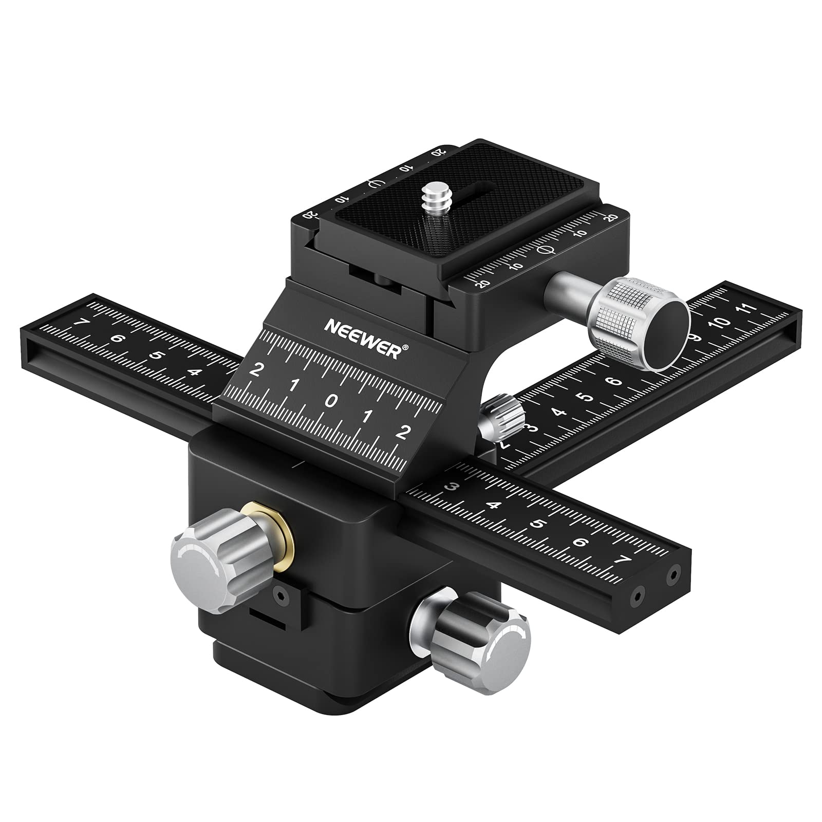 Neewer 4 Way Macro Focusing Rail Slider With Quick Release Plate, 1/4    20 Thread For Macro Photography And Close Up Shooting,