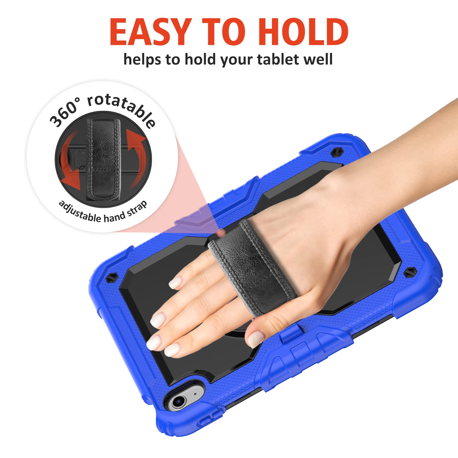 Ipad 10Th Generation Case, Ipad 10 Case 10.9 2022, [Kid Proof] Ambison Full Body Protective Case With 9H Tempered Glass Screen