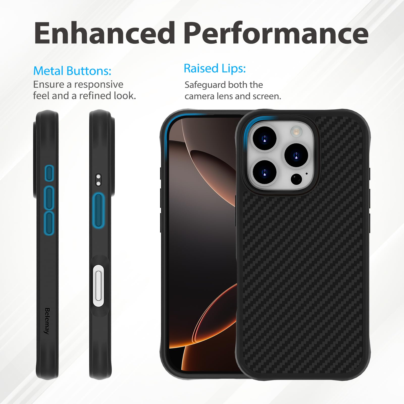 Belemay Shockproof Case For Iphone 16 Pro, Compatible With Magsafe, Lightweight Protective, Military-Grade Drop Protection, 600D