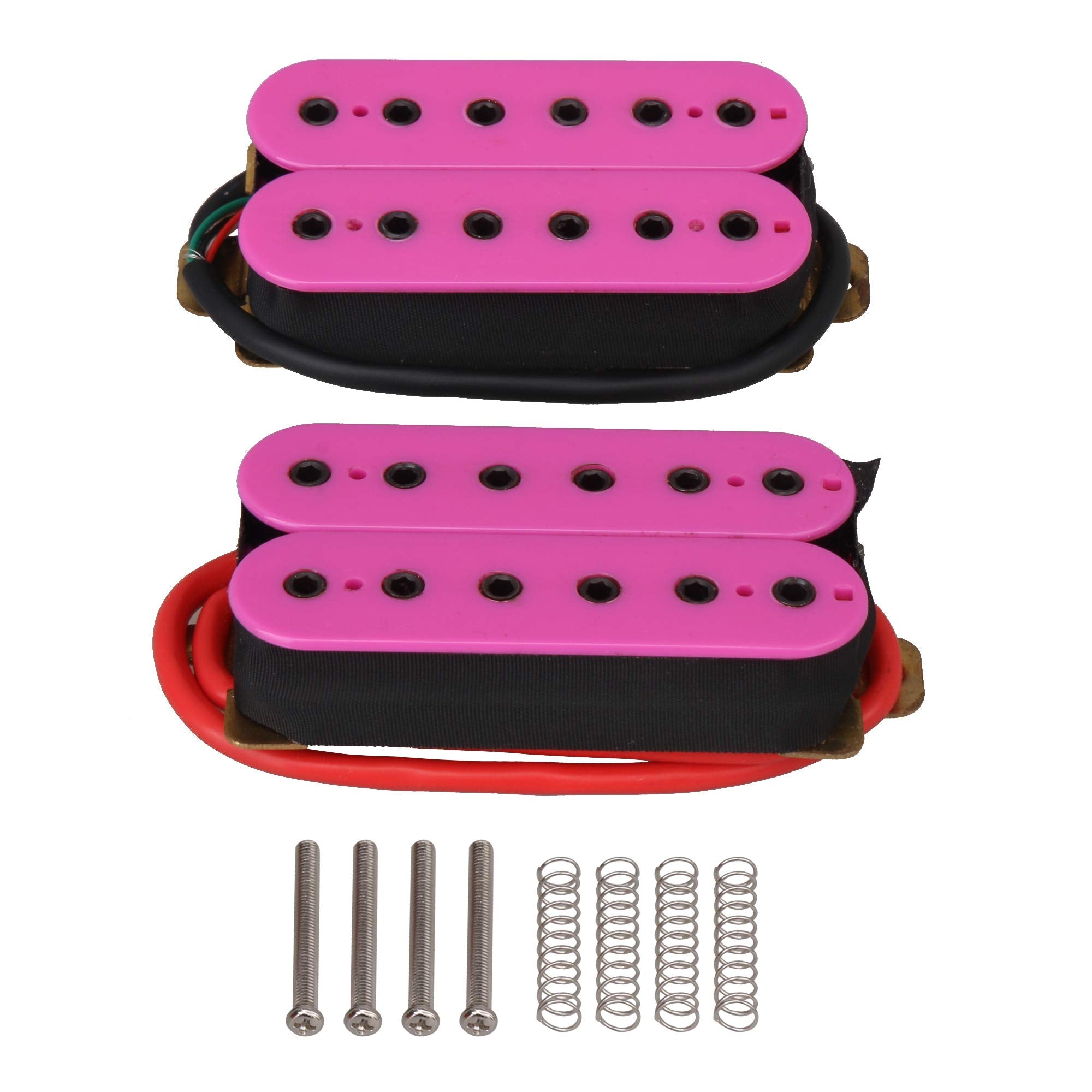 Lovermusic 68X37Mm Ceramic Magnet Pink Purple Double Coil Pickup Cover Bridge Neck Pickup Set For Electric Guitar