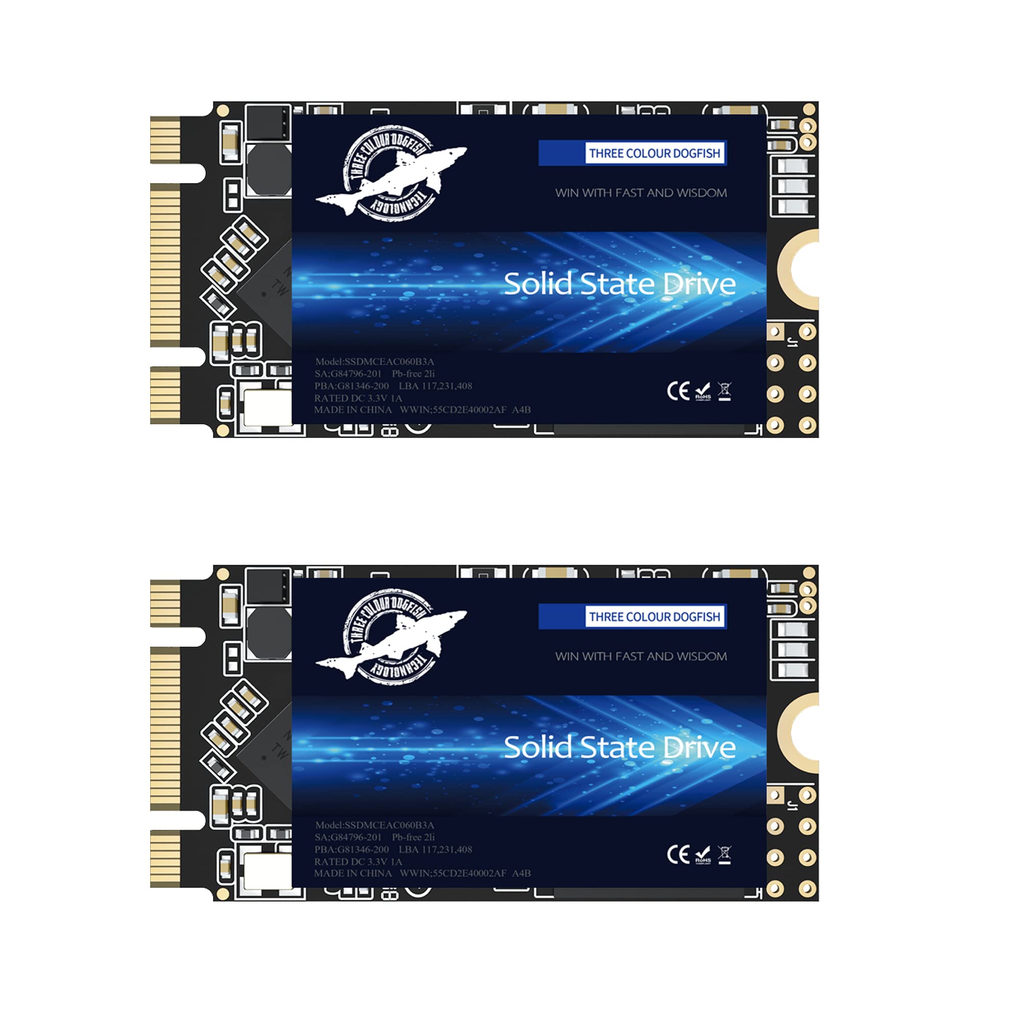 Ssd Sata M.2 2242 512Gb Dogfish Ngff Internal Solid State Drive High Performance Hard Drive Desktop Laptop Sata Iii 6Gb/S 2 Unit Package Pack [512Gb(2 Packs), M.2 2242]