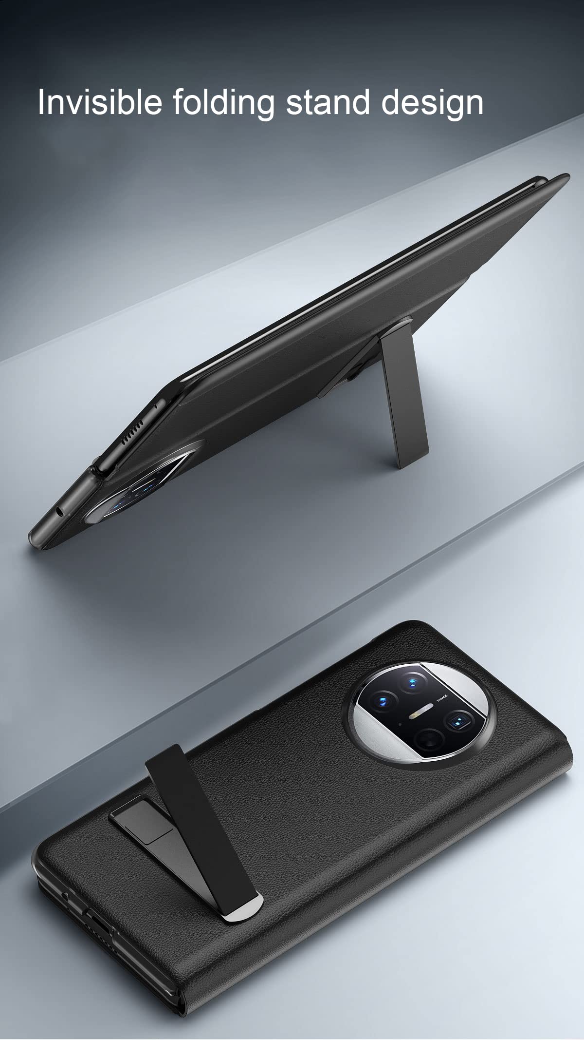 Coque Case For Huawei Mate X3 Mobile Phone Holster With Bracket Function,All Inclusive Protection Smart Window Flip Phone Cover