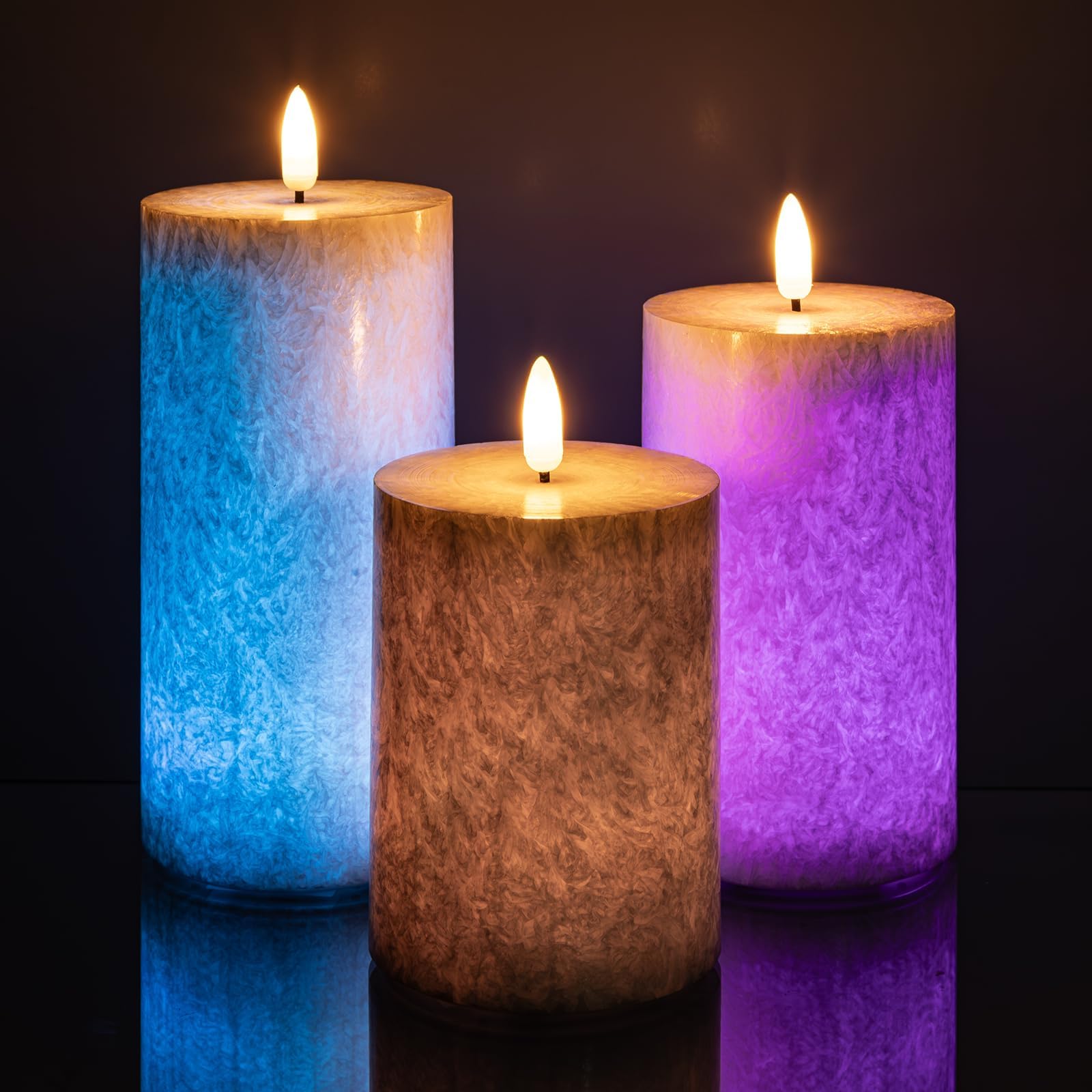 Angelloong Color Changing Flameless Candles With Remote, Battery Operated Candles Led Candle With Timer, Real Wax Pillar Flicker