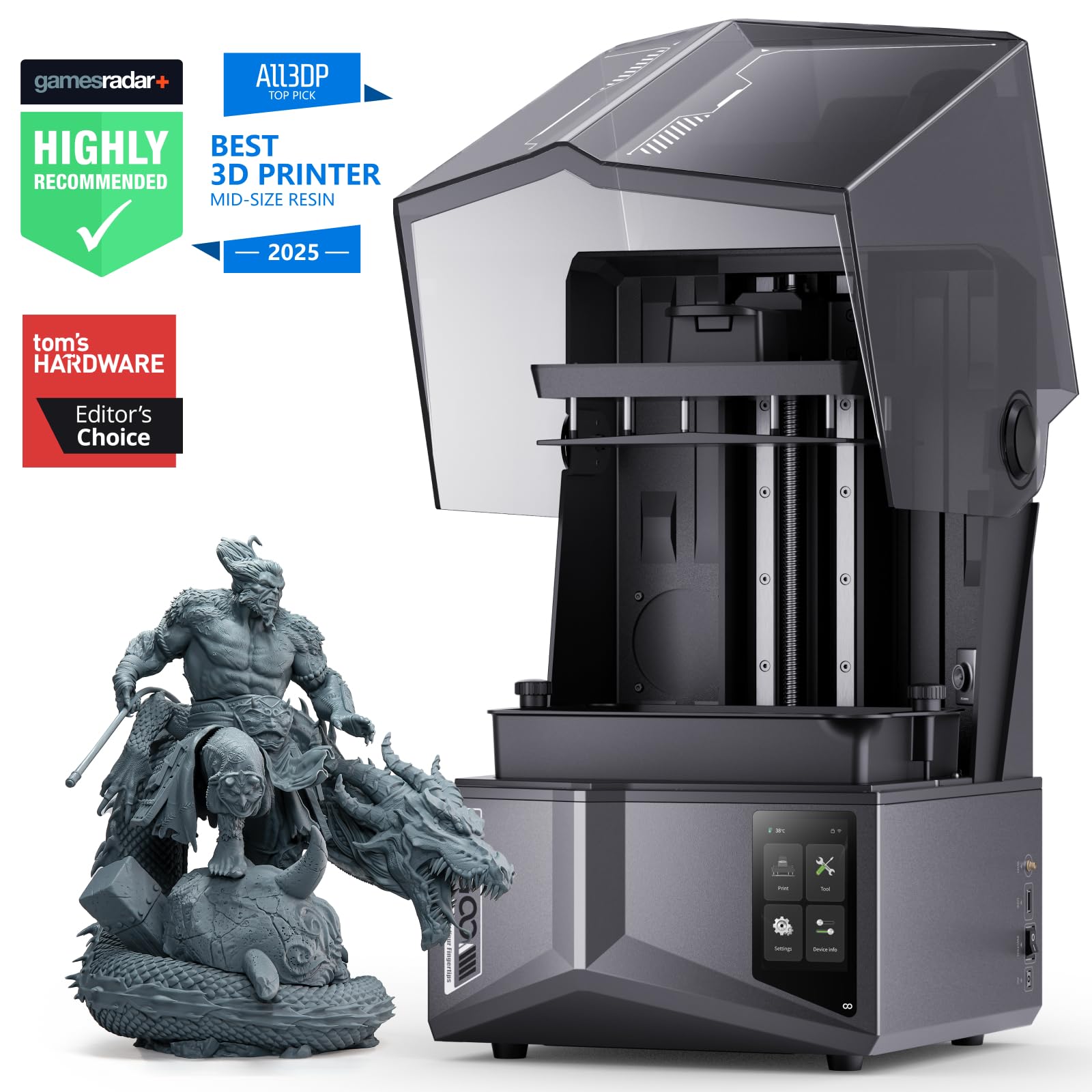 ELEGOO Saturn 4 Ultra 12K Resin 3D Printer, with Smart Automatic Leveling, 10-Inch 12K Monochrome LCD, 150mm/h Faster Printing S