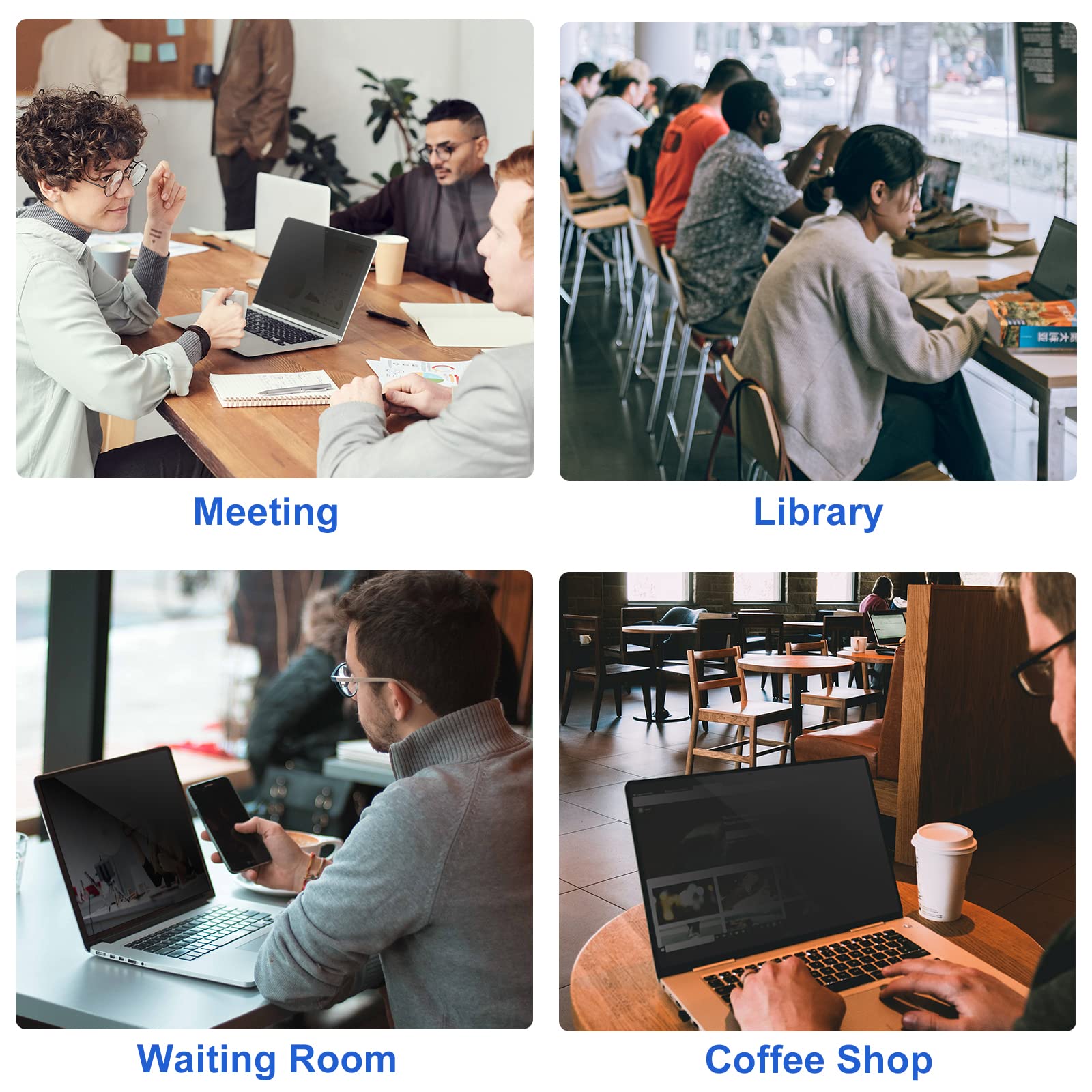 Procase Privacy Screen Protector, Anti Spy Tempered Glass Tinted Screen Film Guard For Macbook Air 13 2020 2019 2018 / Macbook P