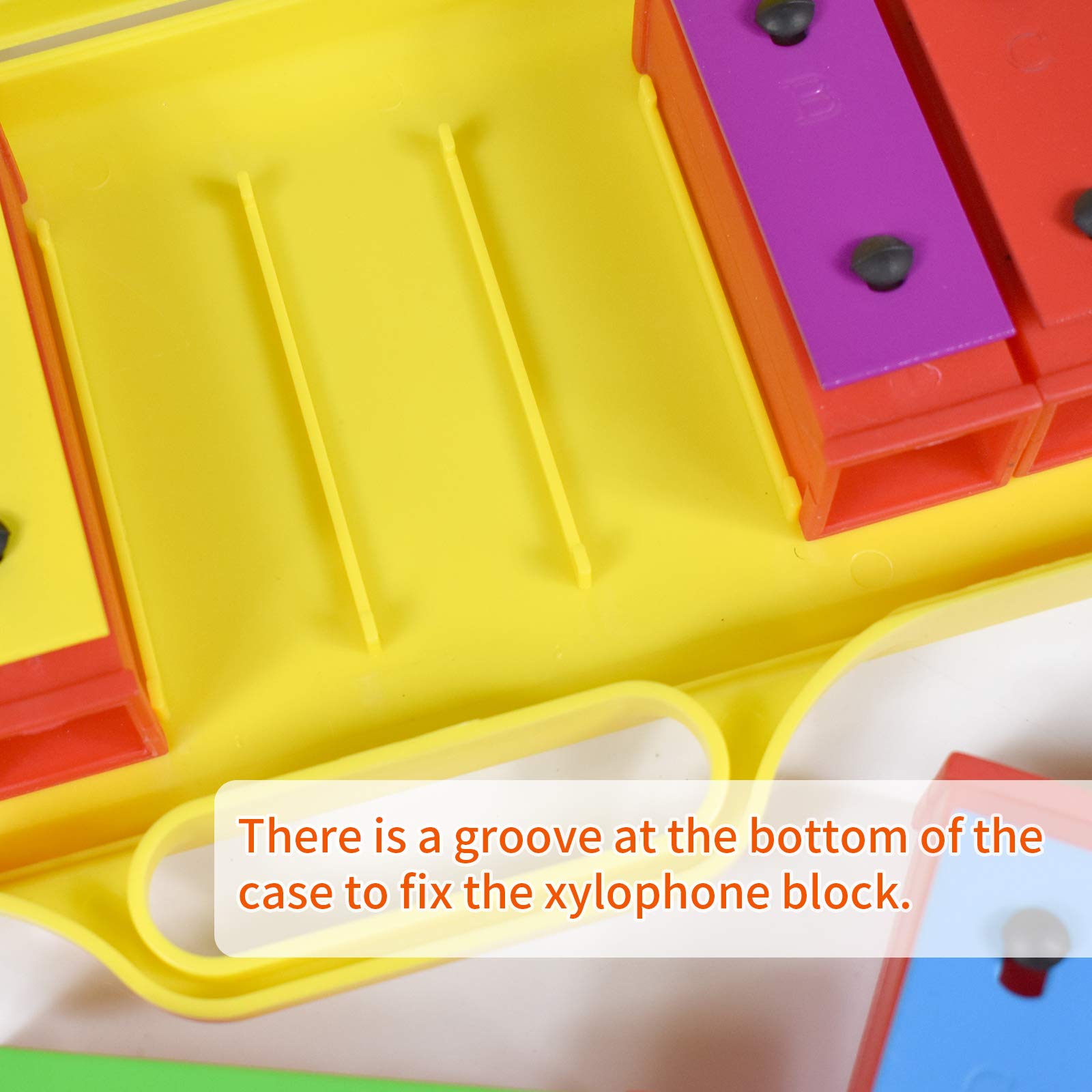 Ennbom 8 Notes Chromatic Xylophone Glockenspiel Resonator Bells With Yellow Case