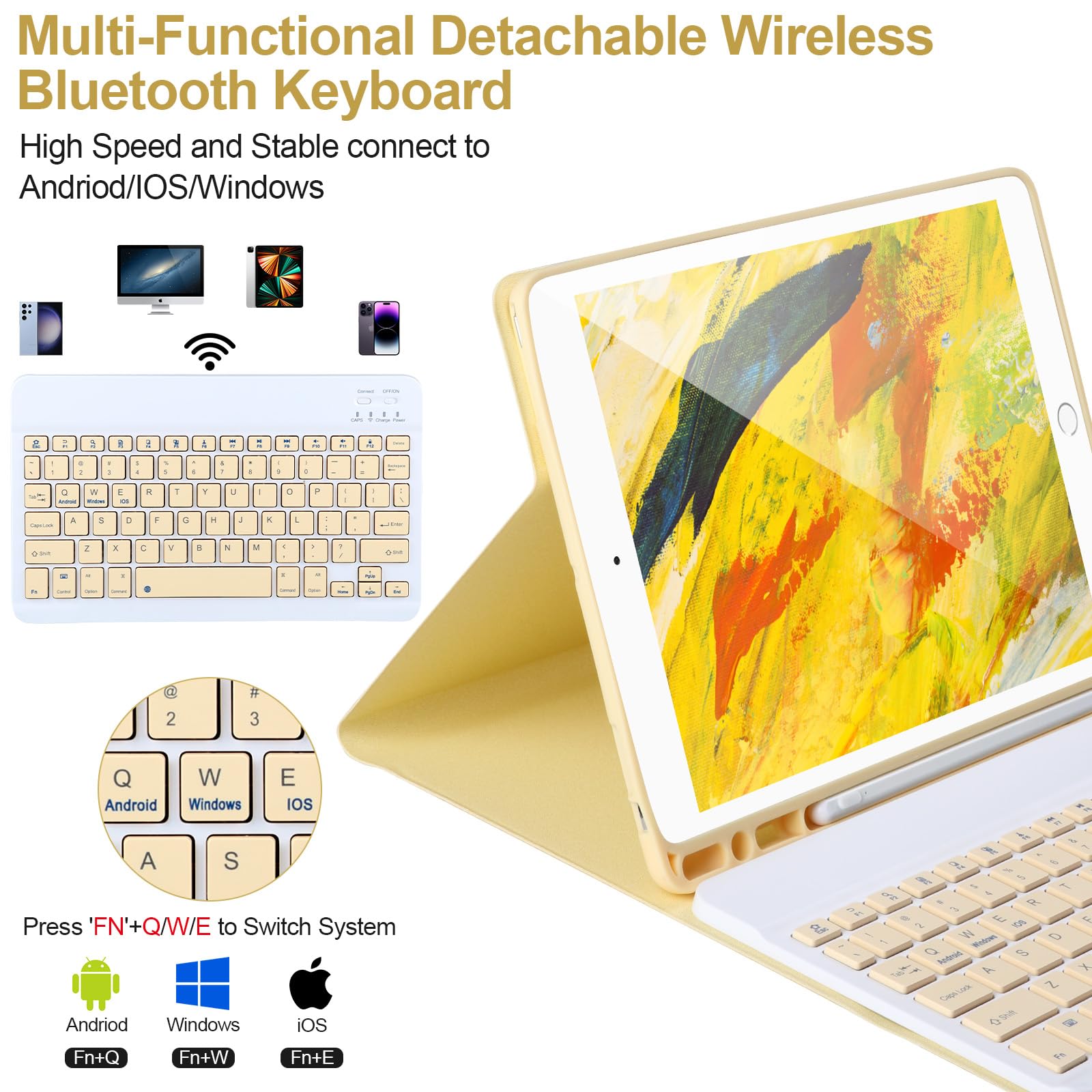 Ahywtan Keyboard Case For Ipad 9/8/7Th Gen 10.2,Case With Keyboard Ipad 10.2 Inch,Keyboard For Ipad 9Th Gen,Bluetooth Keyboard F