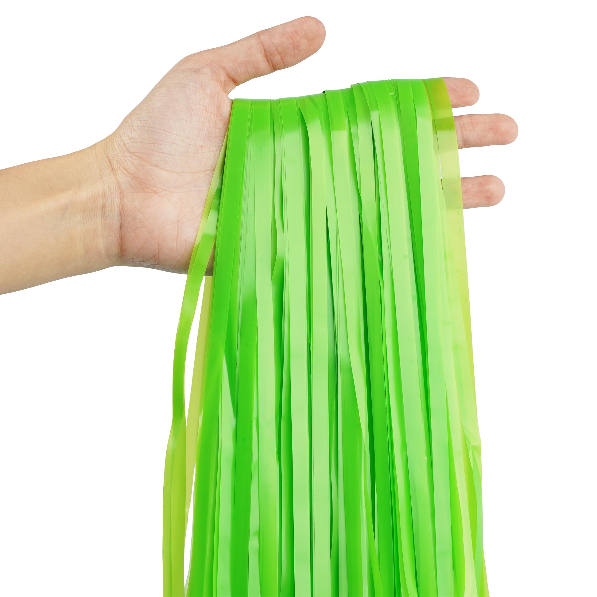 Lime Green Streamers Party Backdrop   Greatril Tinsel Curtain For St Patrick'S Day/Frog/Wizard   3.2Ft X 8.2Ft   2 Packs