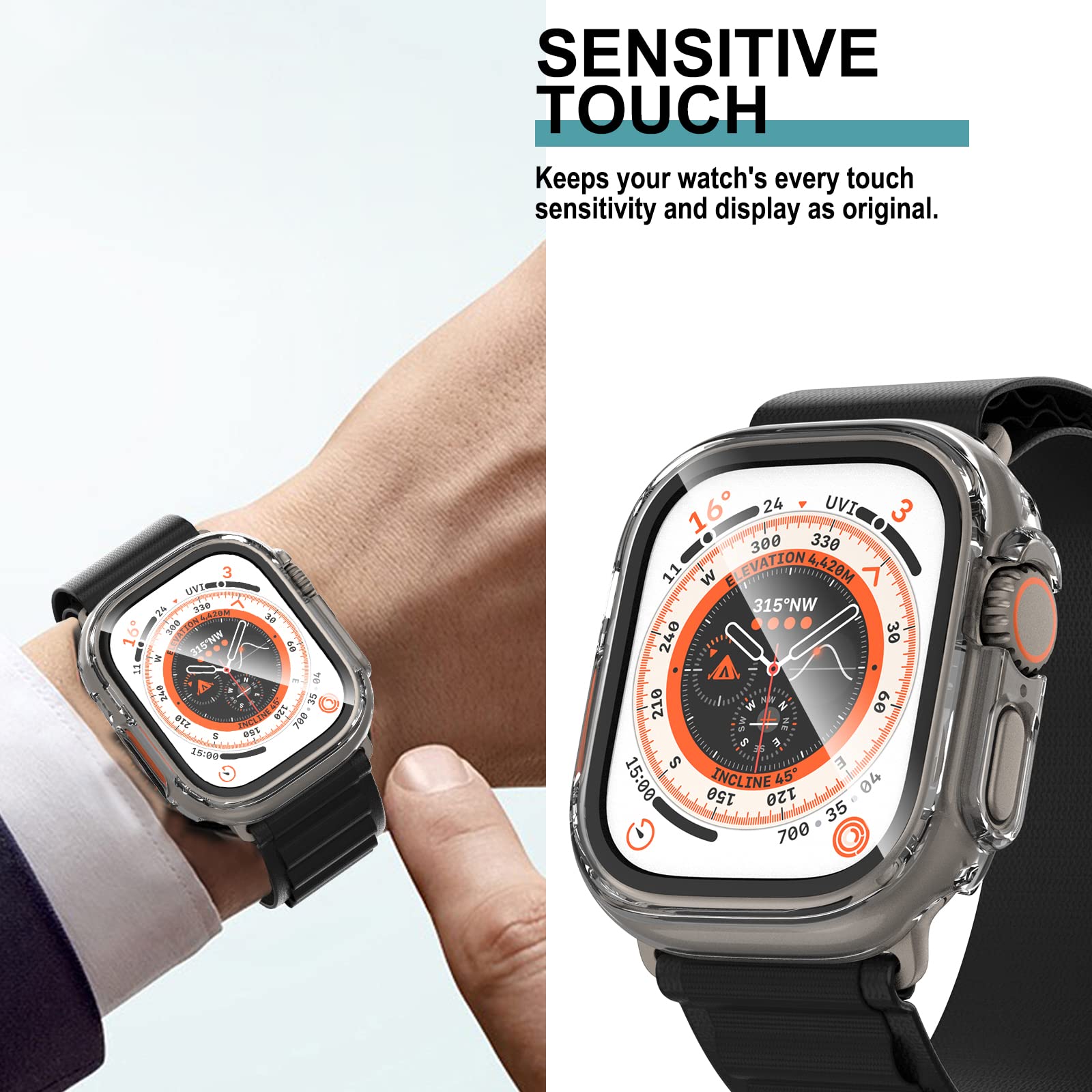 Landhoo 6 Pack For Apple Watch Ultra 2/Ultra 49Mm Screen Protector Case, Protective Face Cover Hard Pc Bumper Built In Tempered