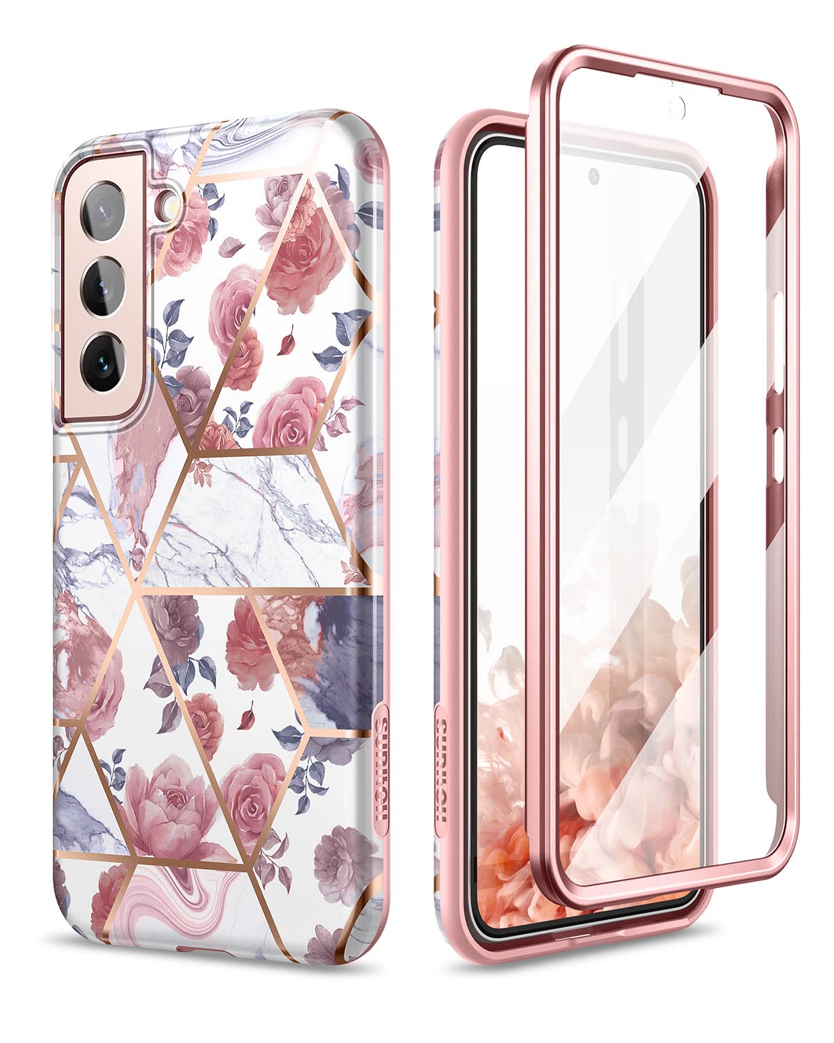 Suritch For Samsung Galaxy S22 Plus Case, [Built In Screen Protector] Full Body Protection Shockproof Rugged Bumper Slim Soft Si