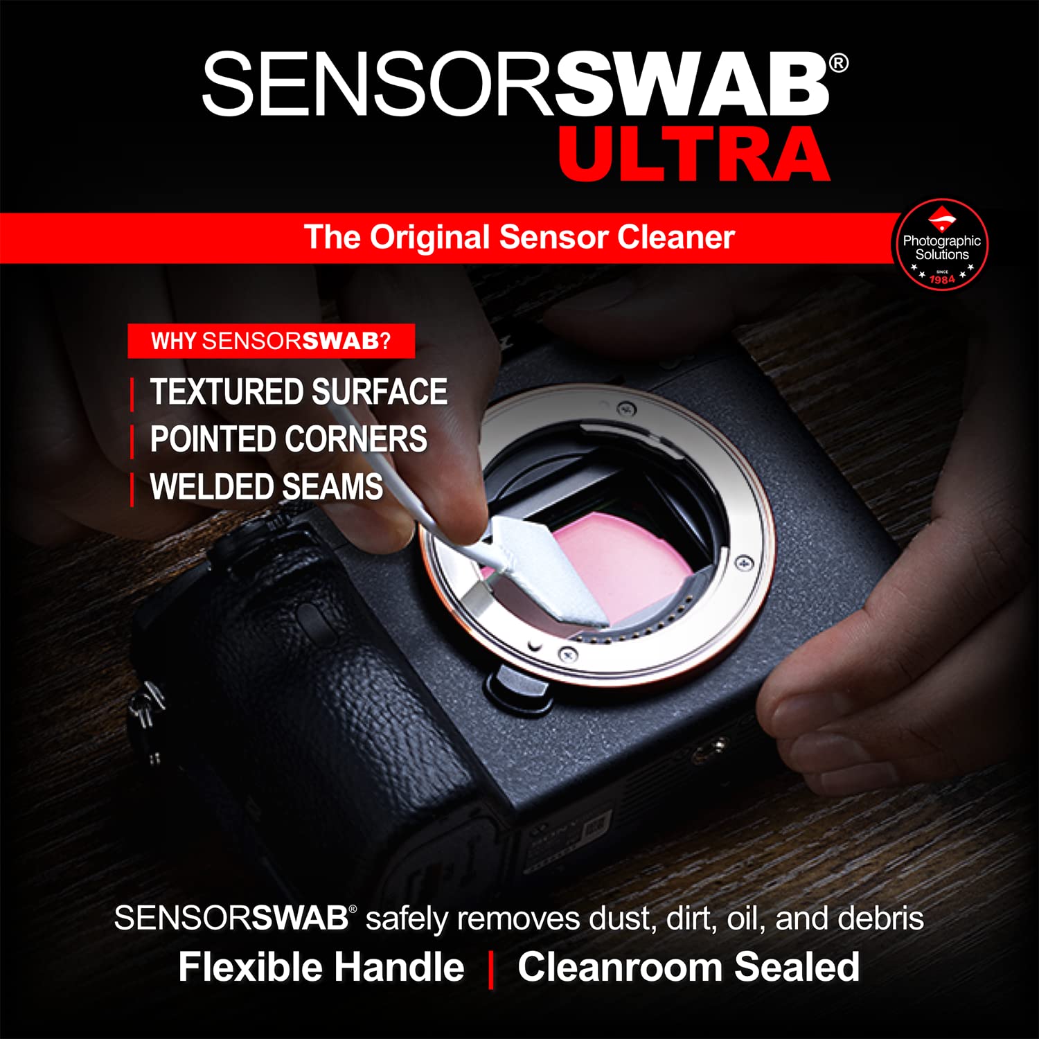 Photographic Solutions Aeroclipse Non-Flammable Sensor Cleaning Kit with Type-1 Swabs 20mm for APS-H CMOS CCD Sensors