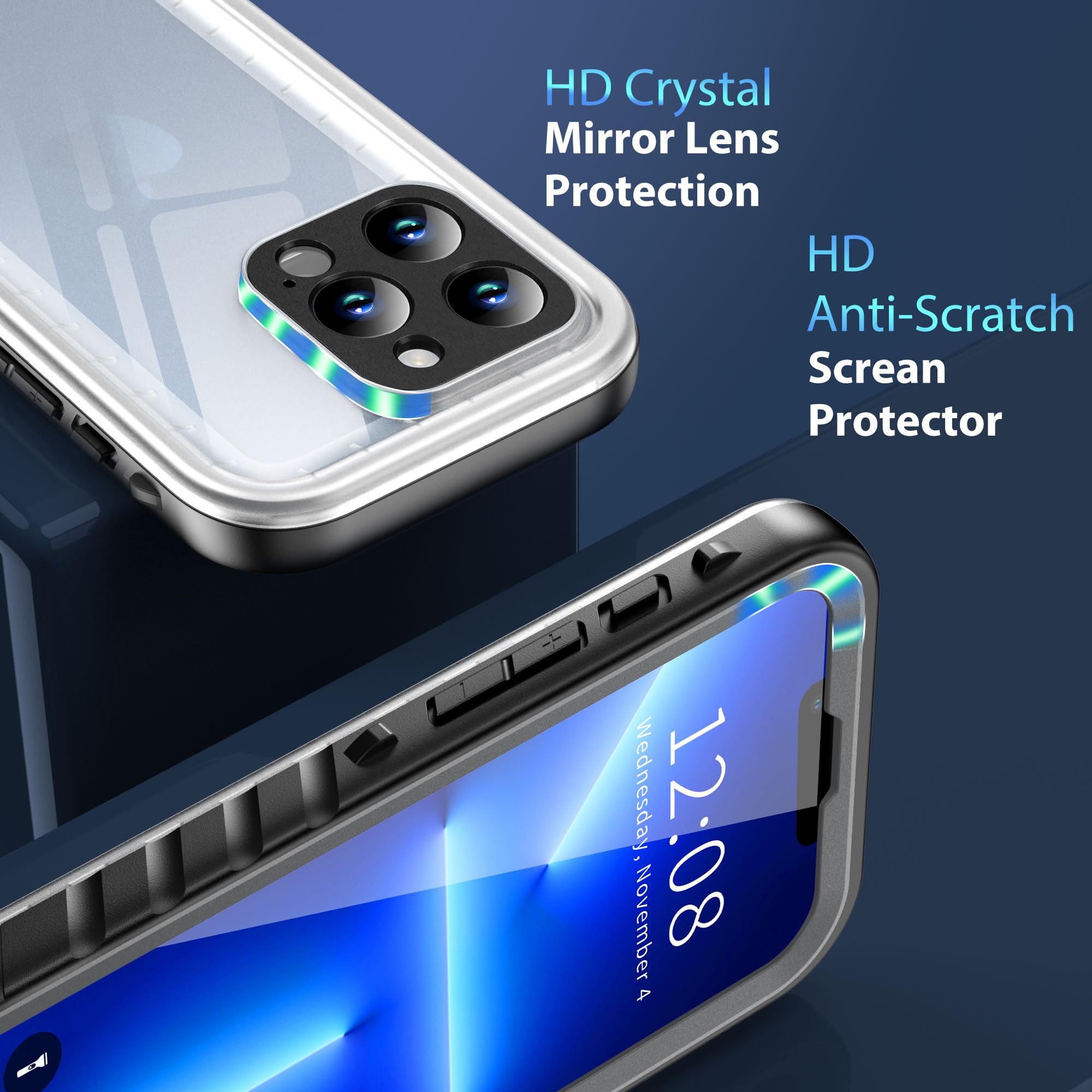 Sportlink For Iphone 13 Pro Waterproof Case   Full Body Shockproof Dustproof Phone Screen Protector Rugged Waterproof Case For I