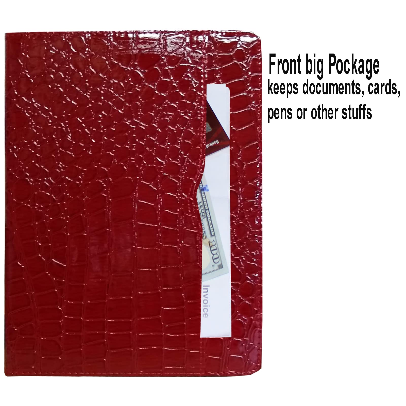 Jytrend Case For Ipad Air 11 Inch 6Th Gen(M2 2024) /10.9 Air 5Th /Air 4Th Generation, Folio Stand Magnetic Smart Cover With Pocket For Air 6/5/4 A2902 A2903 A2588 A2589 A2316 A2324 (Red Crocodile)