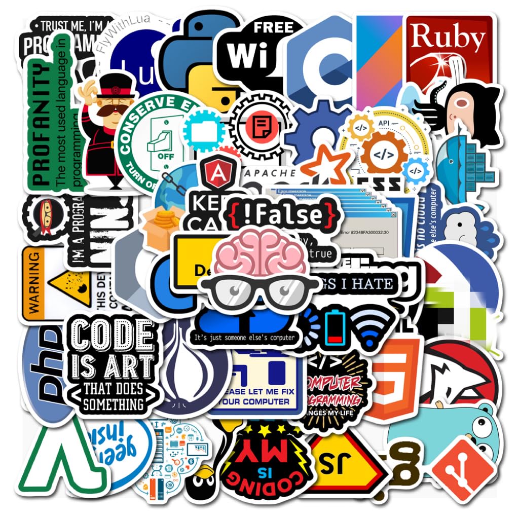 Tuqiso Programming Stickers For Developers, Coders, Programmers, Hackers, Geeks, And Engineers,Developper Stickers For Laptop (5