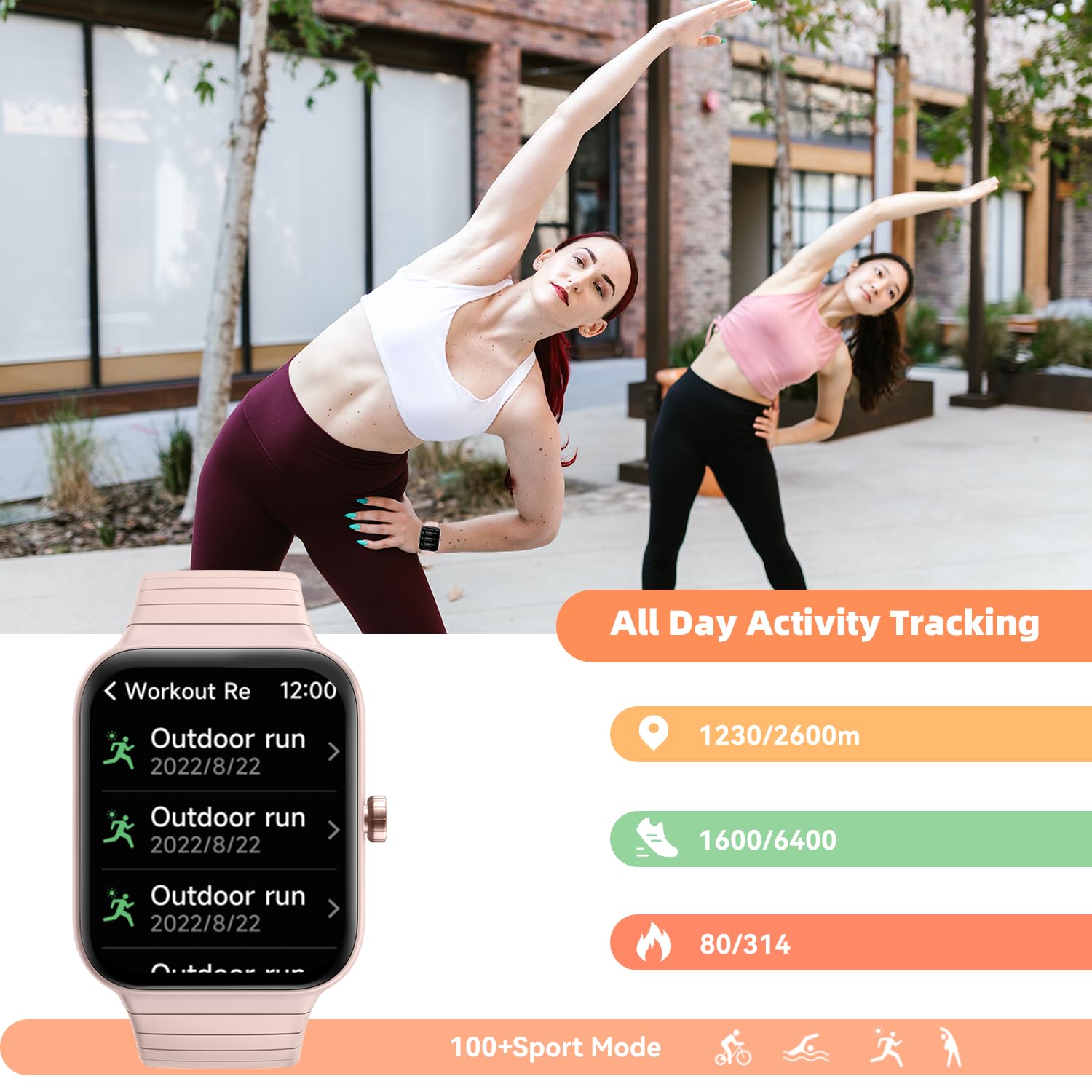 Smart Watch Answer/Make Call, Alexa Built In, Fitness Tracker With 100 Sport Modes, Heart Rate, Blood Oxygen, Stress And Sleep M