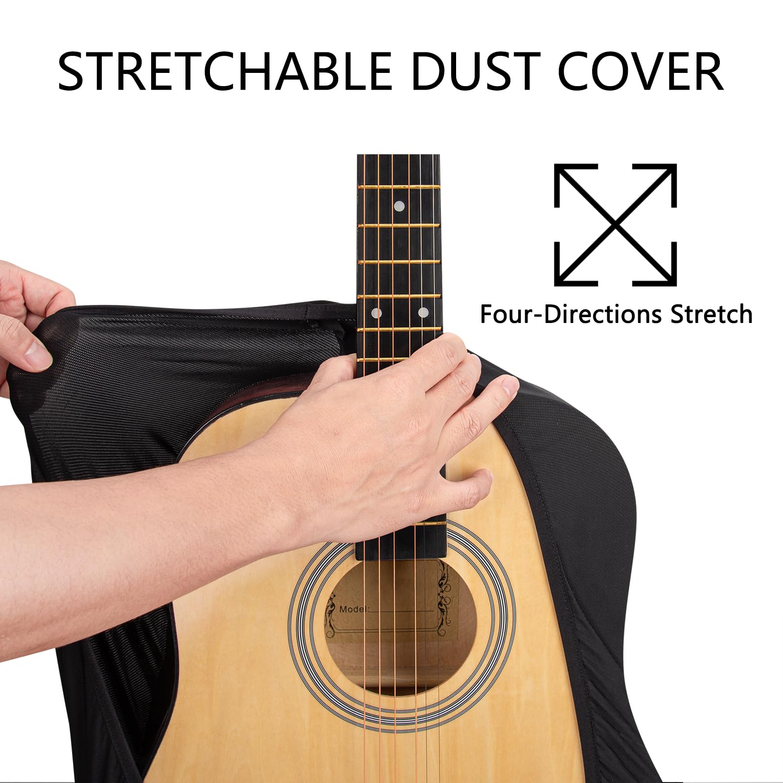 Musiin Premium Black Dust Cover For Acoustic And Bass Guitars   Tailored Protection Compatible With Fender Gibson Martin Taylor
