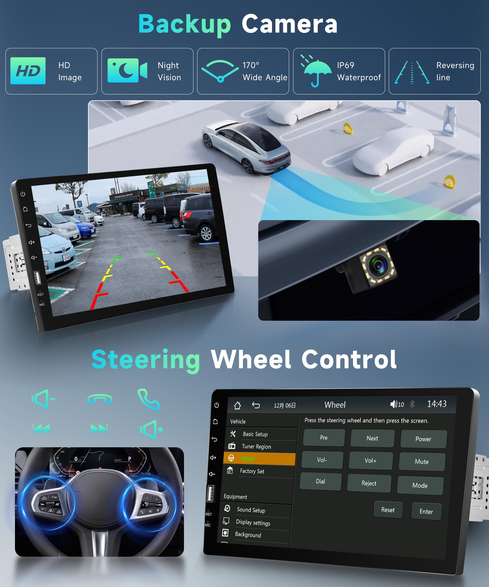 Single Din Carplay Car Stereo With Android Auto, Podofo 9 Inch Hd Ips Touchscreen Bluetooth Car Radio Supports Fm/Am Radio Mirror Link Swc,Car Audio Receivers With Backup Camera/External Mic/Usb