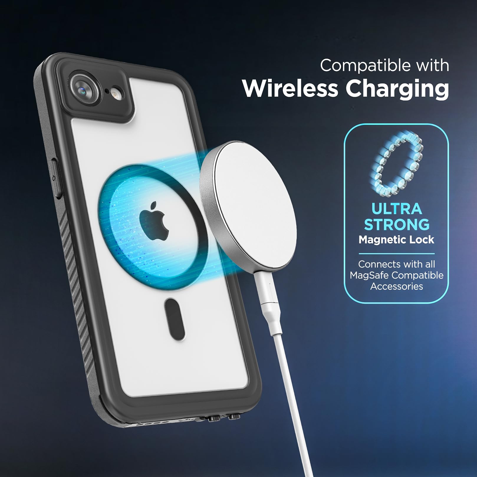 Encased For Iphone 16E Waterproof Case (2025) Full-Body Protective Phone Case With Built-In Screen Protector And Port Cover (Mag