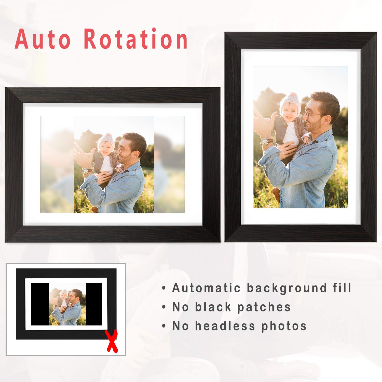 Aeezo Digital Picture Frame 10.1 Inch 1280X800 Ips Touch Screen Wifi Smart Digital Photo Frame With 16Gb Storage, Auto Rotate Ea