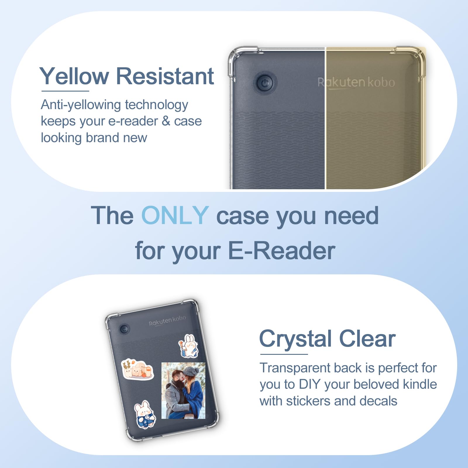 Caweet Clear Case For Kobo Clara Colour/Bw 6 Inch 2024 Release, Ultra Soft Flexible Transparent Tpu Skin Bumper Back Cover Shell