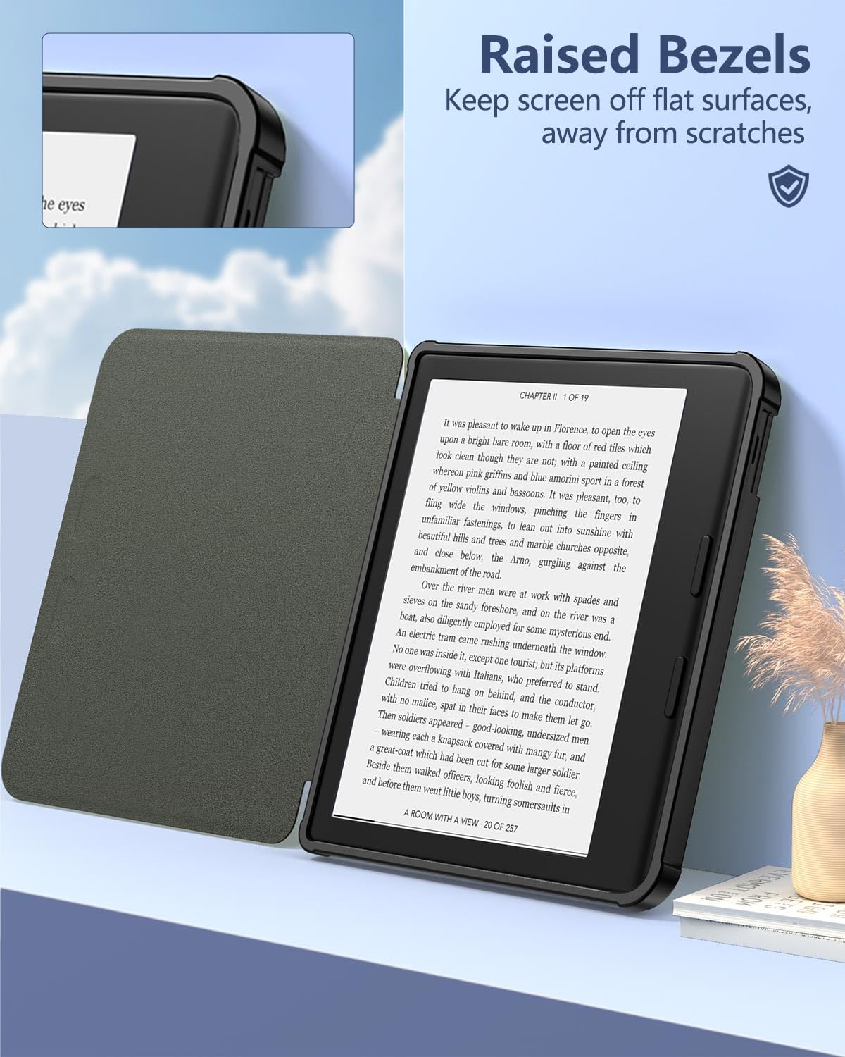 MoKo Case for Kobo Libra Colour 7' 2024 Release, Ultra Slim Lightweight with Auto Wake/Sleep Cover Folio Case for Kobo Libra Colour 7' 2024, Agave Green