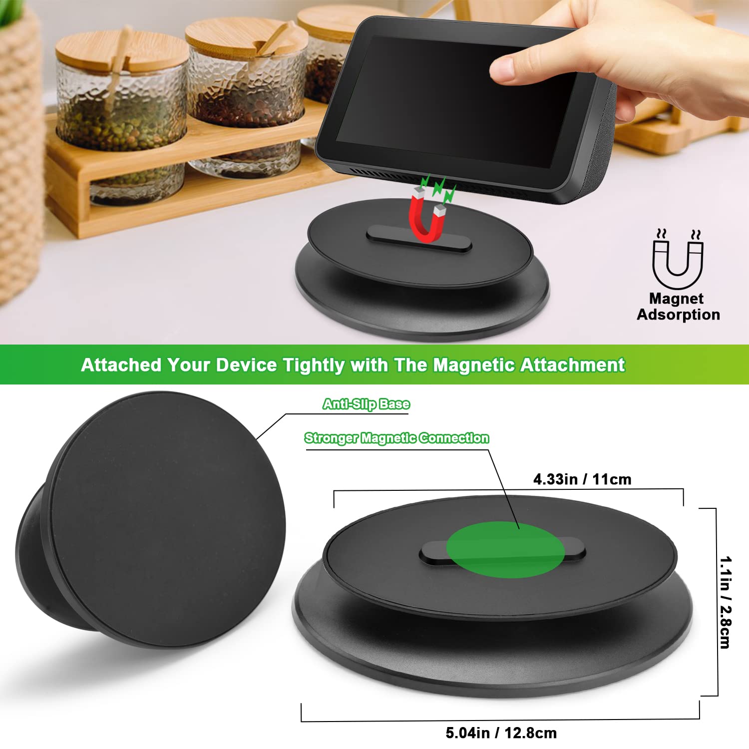 Kosnail Wall Mount For Show 5 & Show 8, Stand For Echo Show 5 & Show 8, 360 Degree Swivel Adjustable Speaker Stand Holder Access