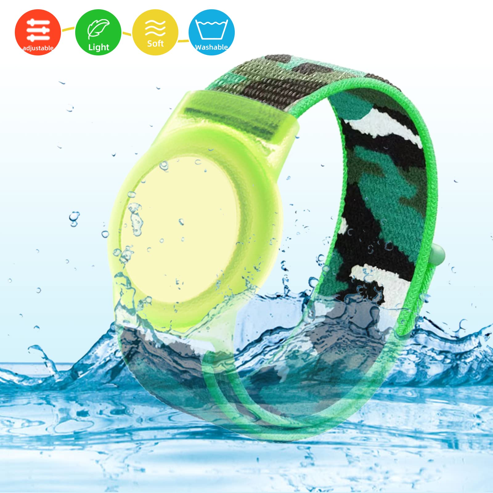 Compatible With Apple Airtag Bracelet For Kids, Camo Nylon Air Tag Wristband, Protective Case For Airtag Gps Tracker Holder, Adj