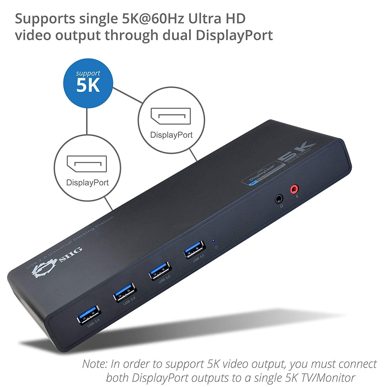 Siig Usb Type C 4K Dual Monitor Docking Station   Dual 4K@60Hz Or Single 5K@60Hz Video Laptop Dock   Thunderbolt 3 Compatible (2